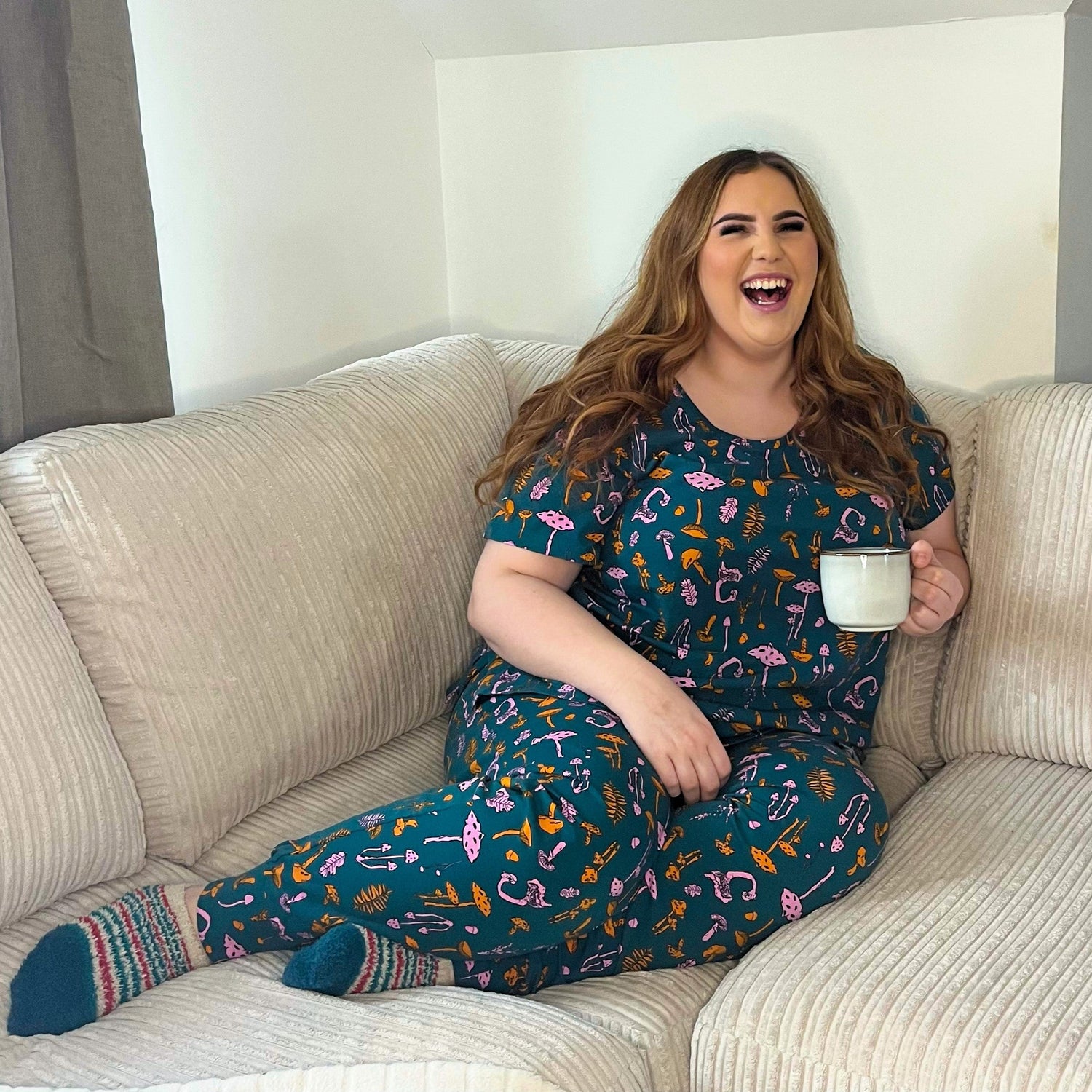 Bio-Baumwolle Pyjama-T-Shirt - Pilzflicken