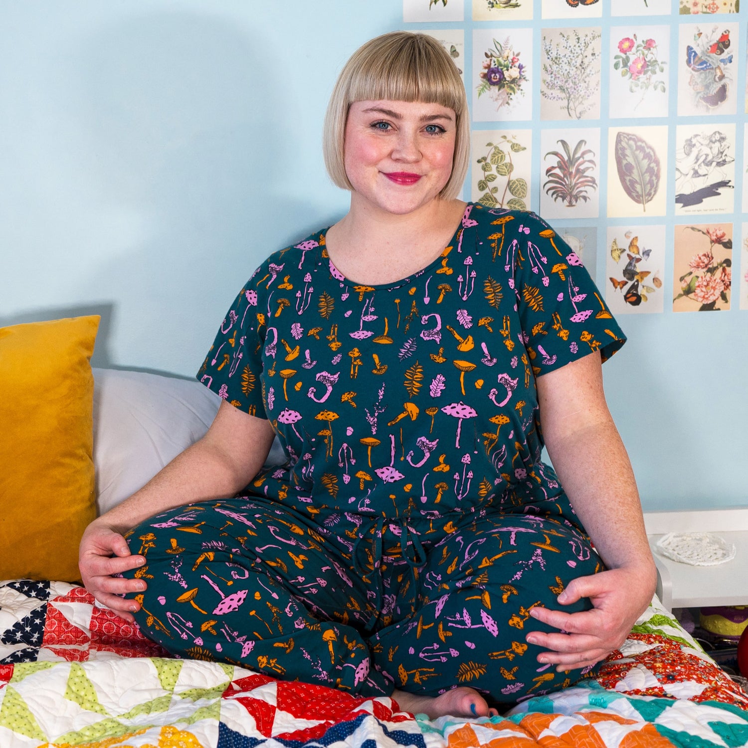 Bio-Baumwolle Pyjama-T-Shirt - Pilzflicken