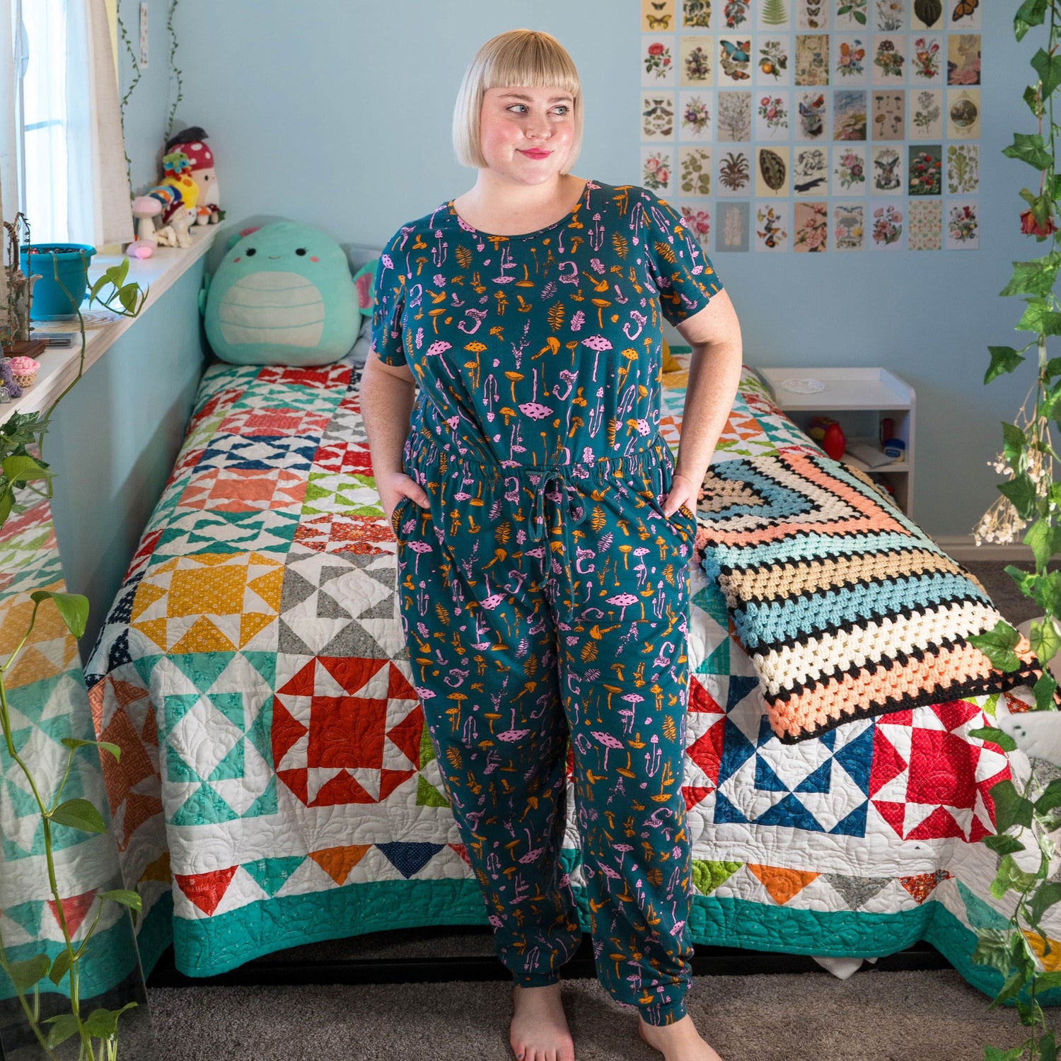 Bio-Baumwolle Pyjama-T-Shirt - Pilzflicken