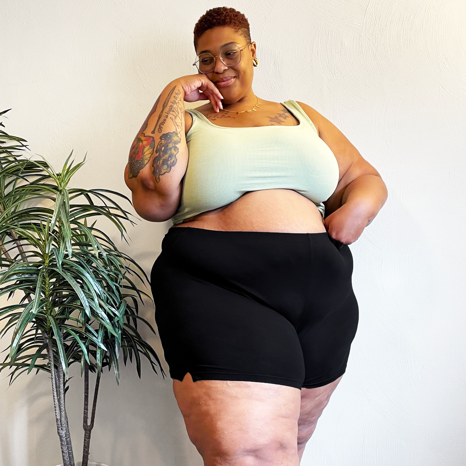 Bio-Baumwolle Femme Boxer Shorts - Schwarz