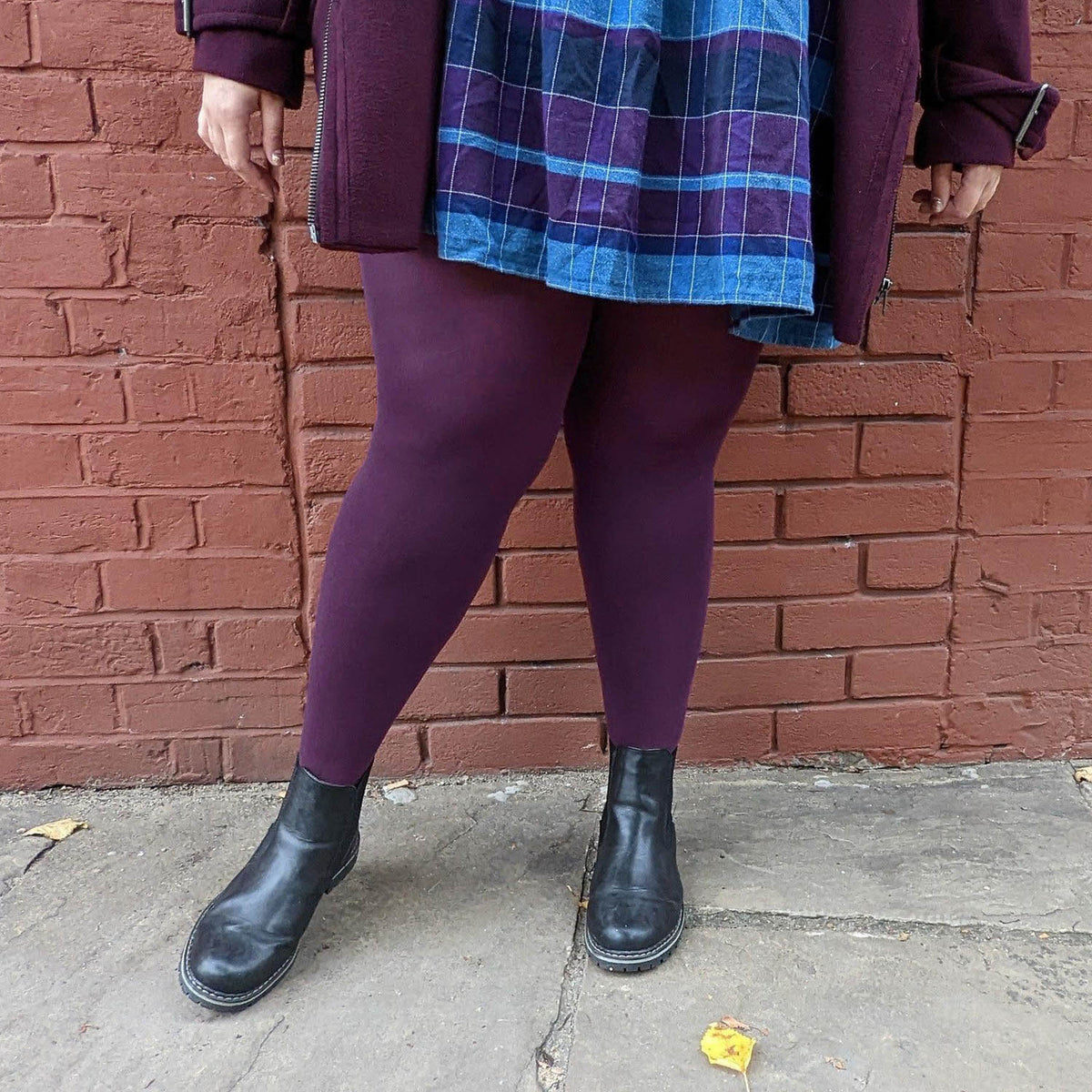 120 Den Strumpfhose in Plum