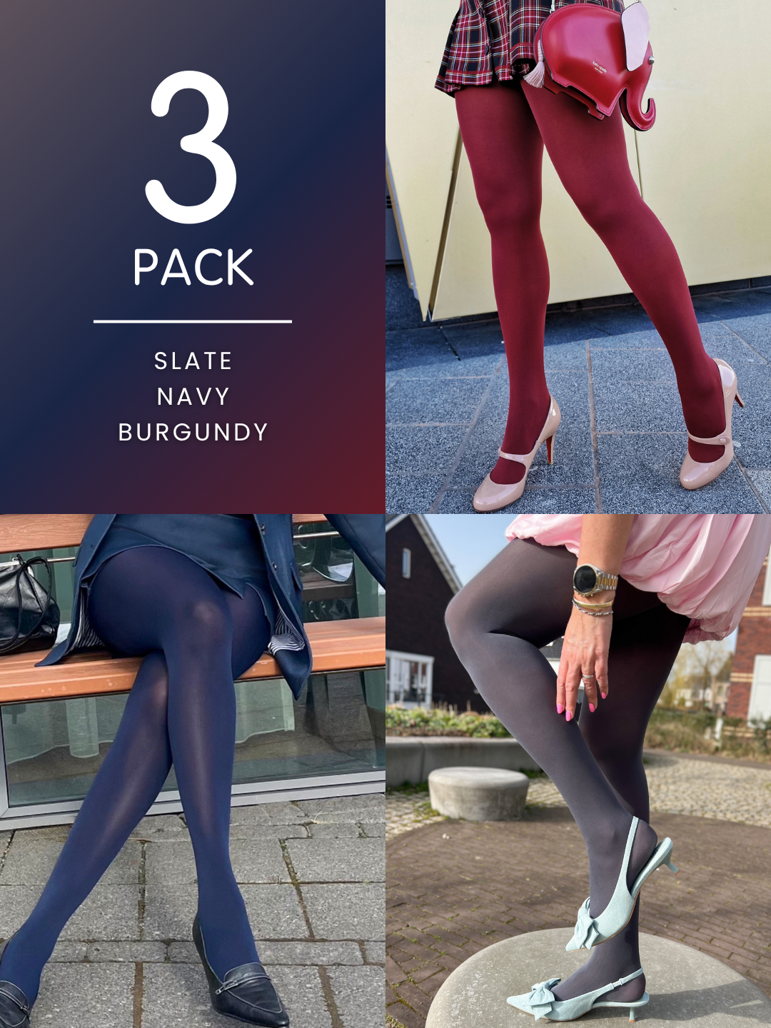 3er Pack Staple Shades Bundle – Stay Cool 80 Den Strumpfhosen
