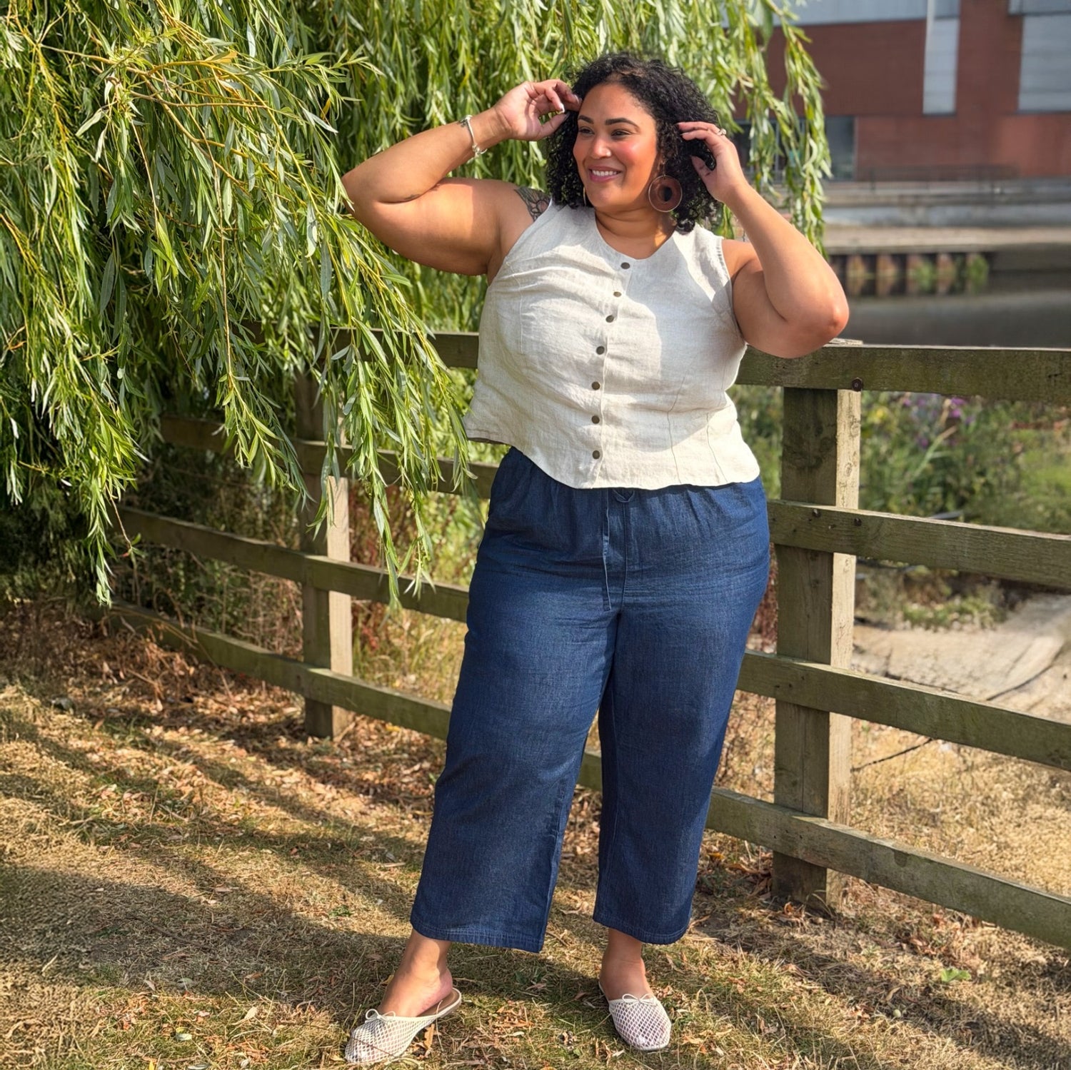 Entspannte Chambray-Hose – Denim