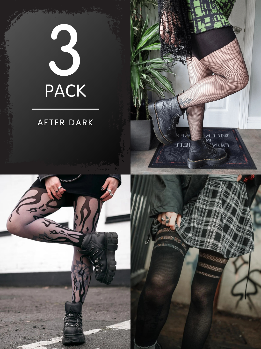 3er Pack After Dark Bundle – Gothic-Strumpfhosen