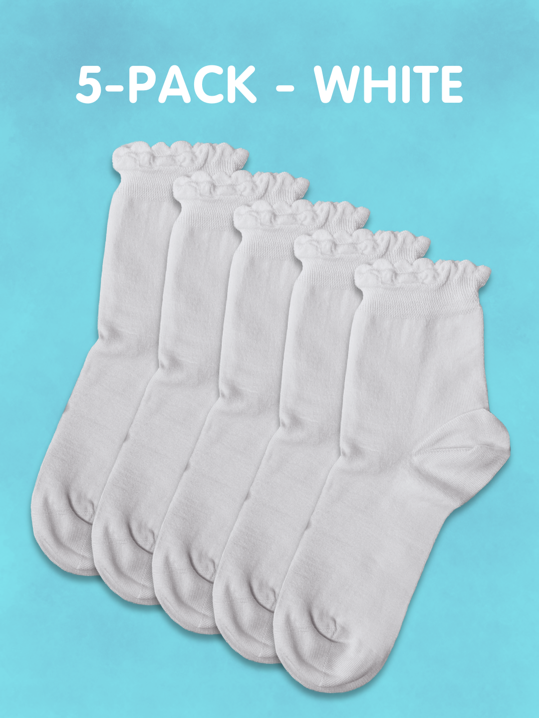 Ultimative Bambus-Knöchelsocken - 5er-Pack in Weiß