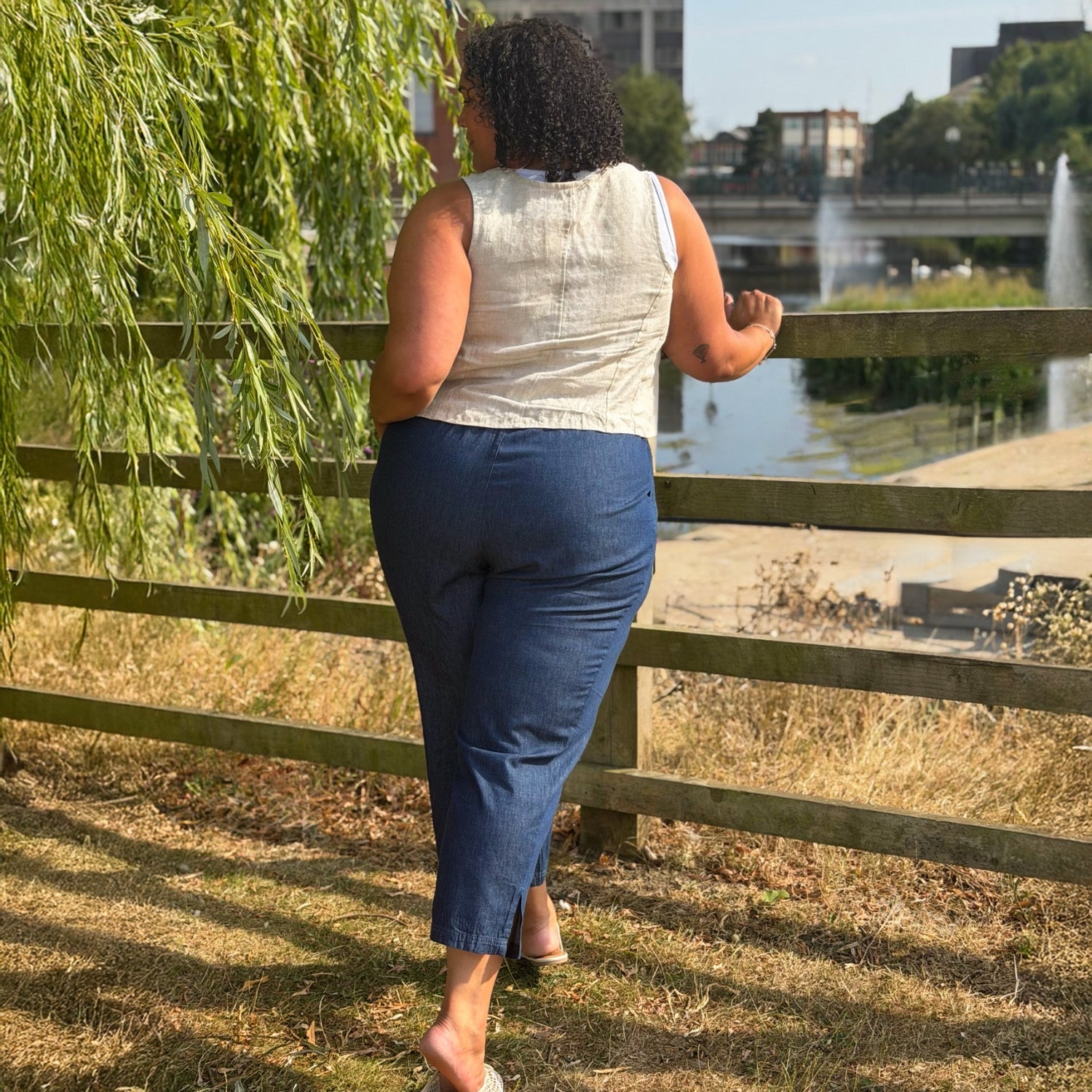 Entspannte Chambray-Hose – Denim