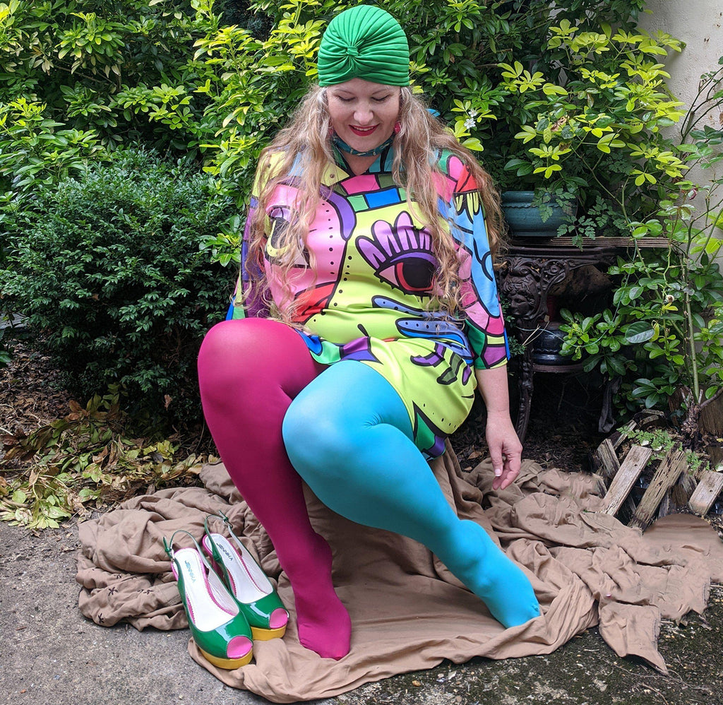 80 Denier Duo Tights - Raspberry Bum - Snag