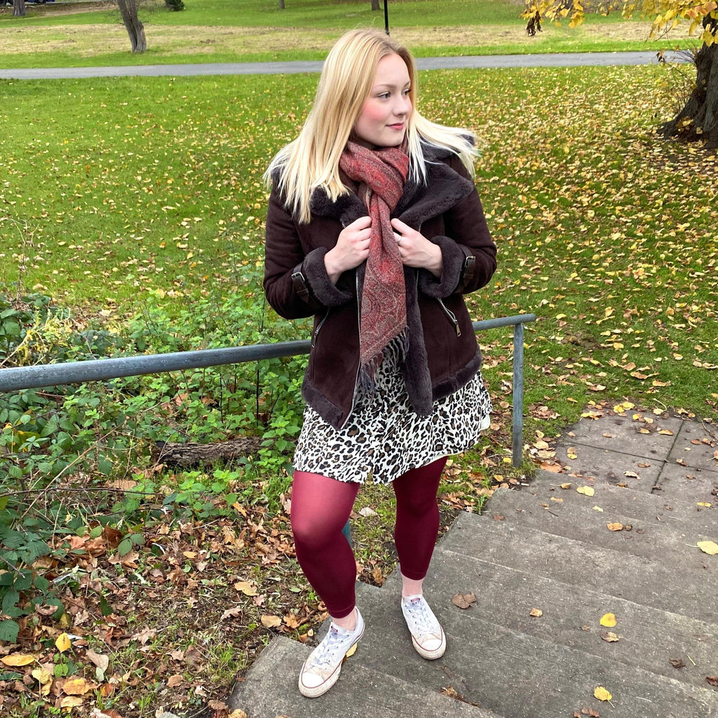 Core Tights - 80 Denier Fußlose - Burgund