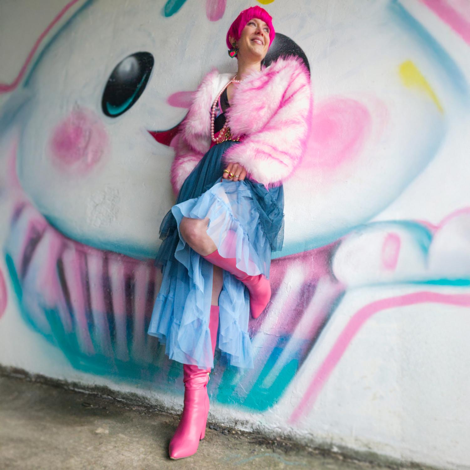 Mesh-Maxirock - Blue Ombre