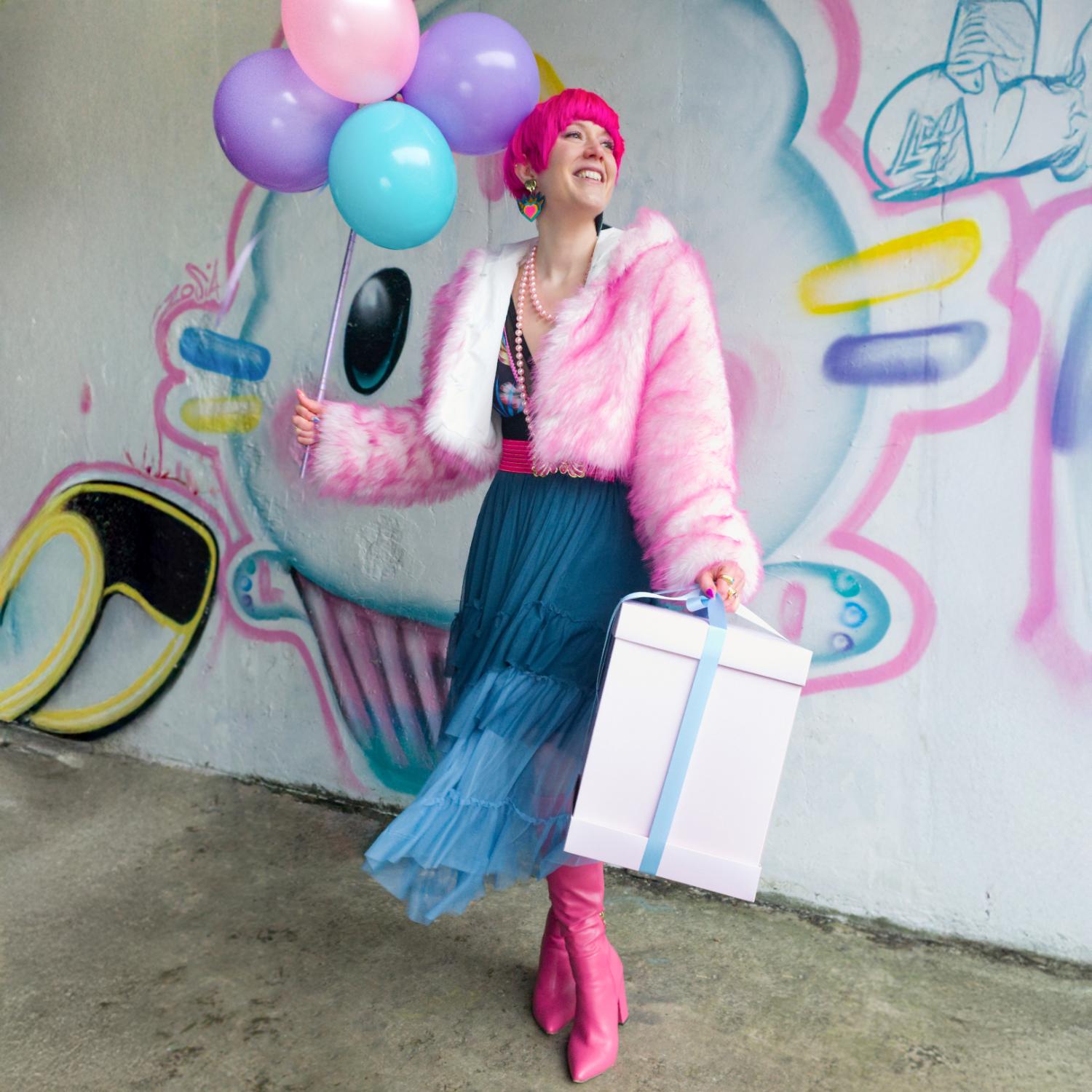 Mesh-Maxirock - Blue Ombre