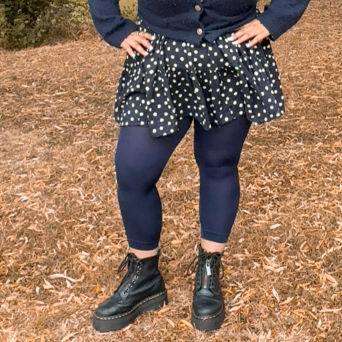 Fußlose Strumpfhosen - Marineblau