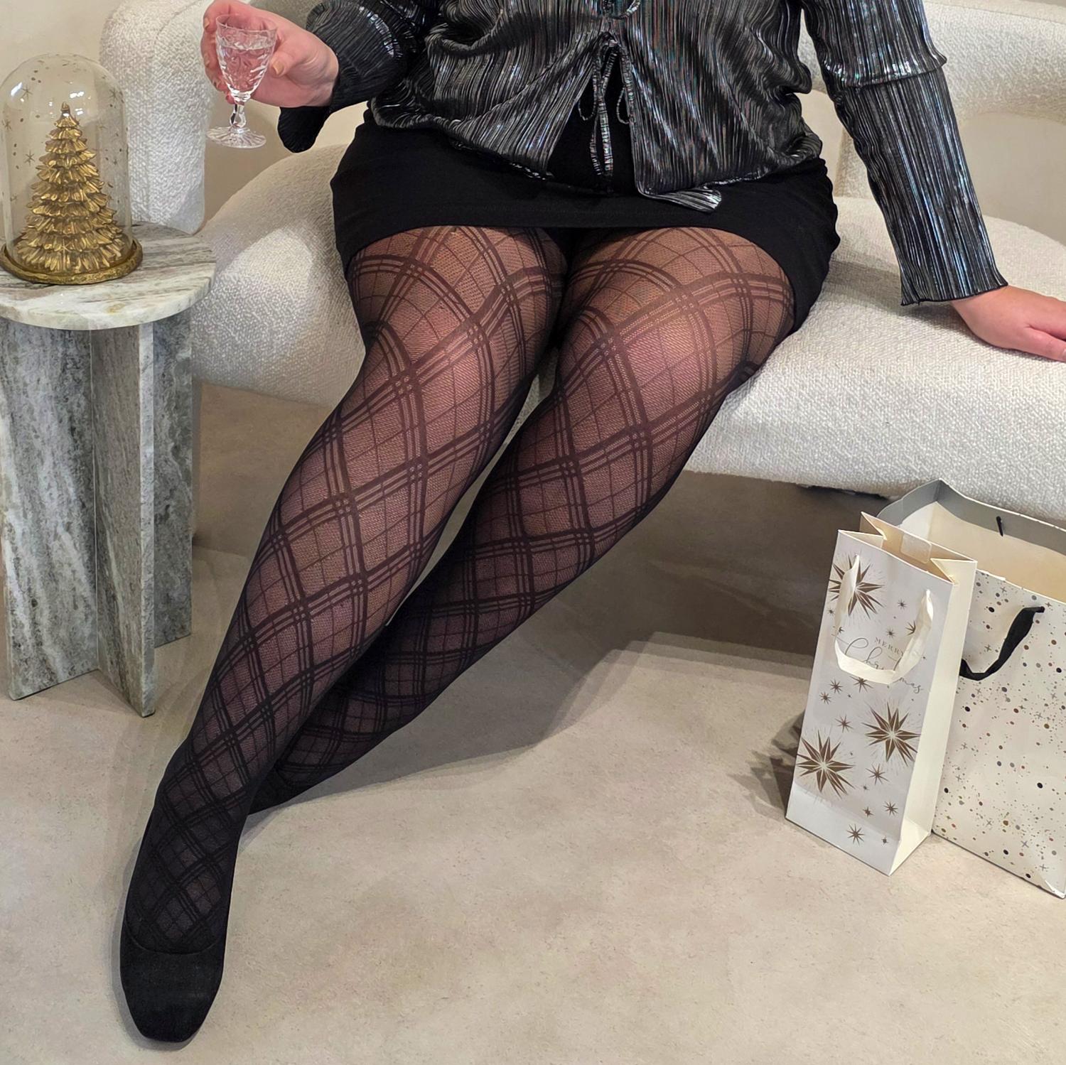 Weihnachts-Strumpfhose - Midnight Plaid