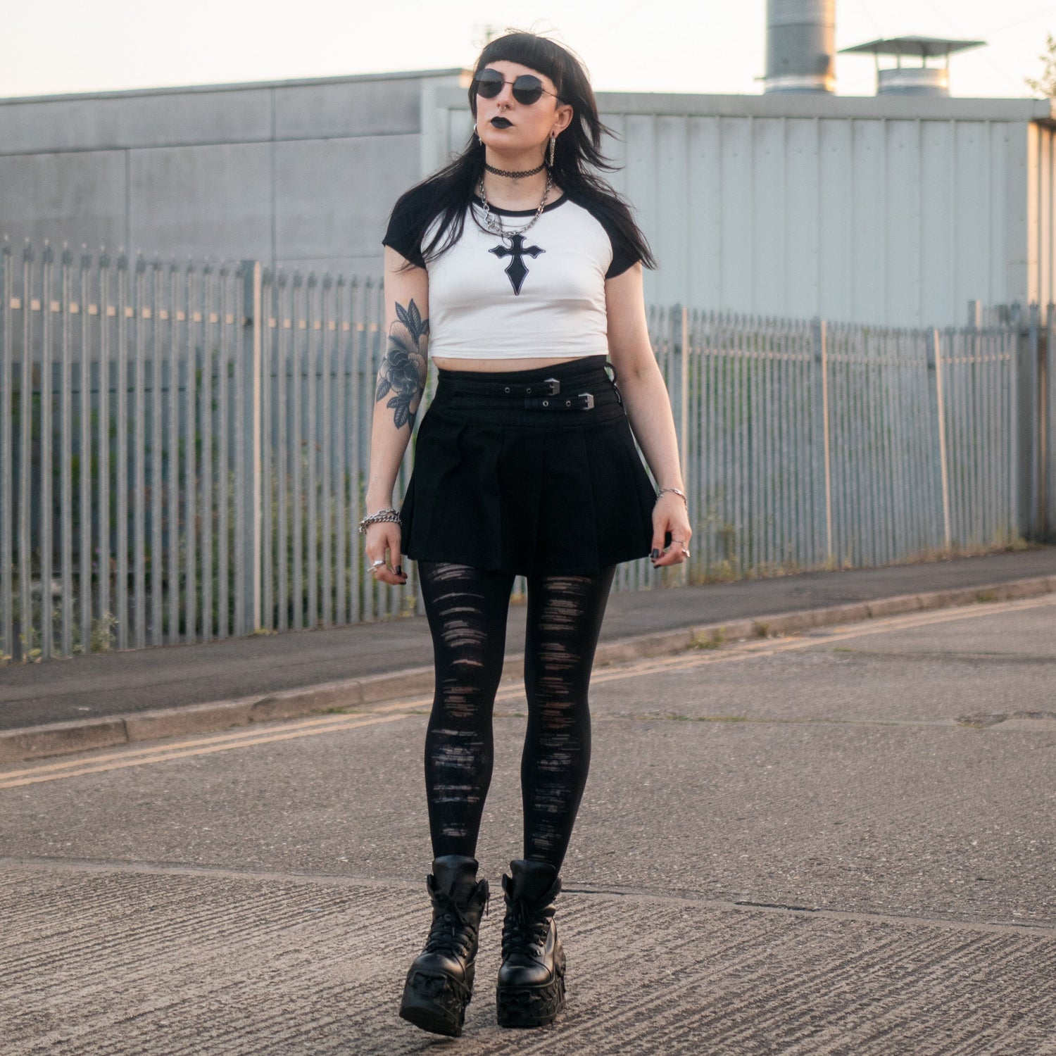 Mixed Denier Strumpfhose - Torn - Schwarz