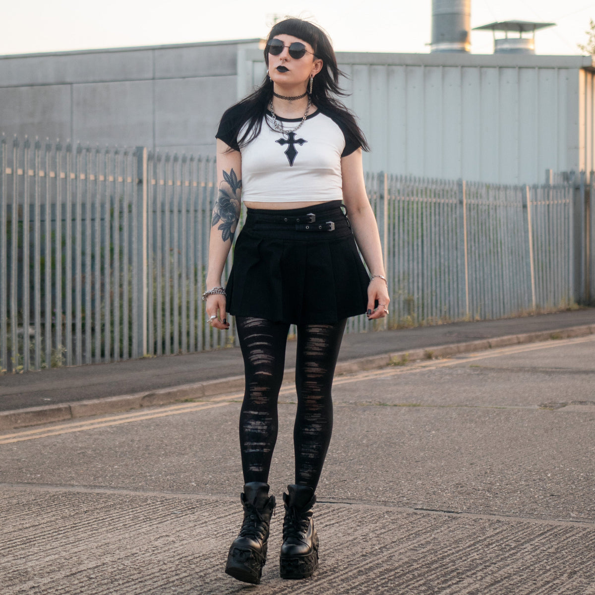Mixed Denier Strumpfhose - Torn - Schwarz