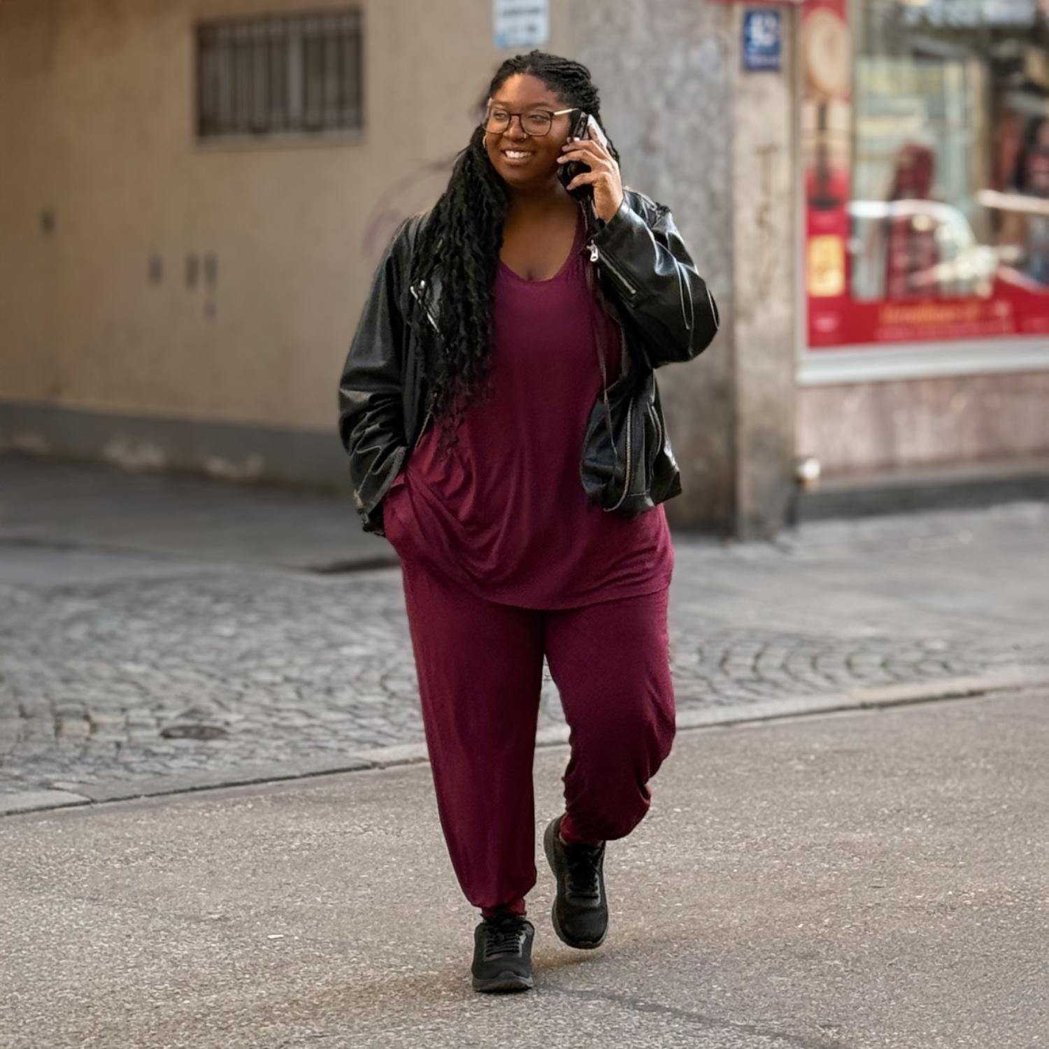 Bambus Lounge-T-Shirt - Cherry