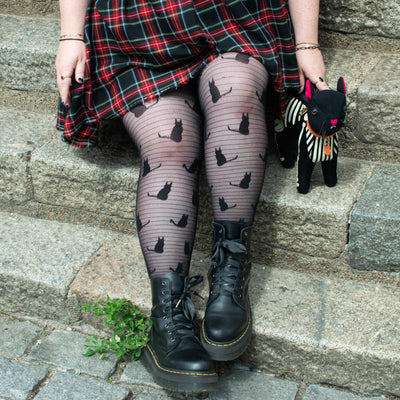 Salem Cat Tights - Black