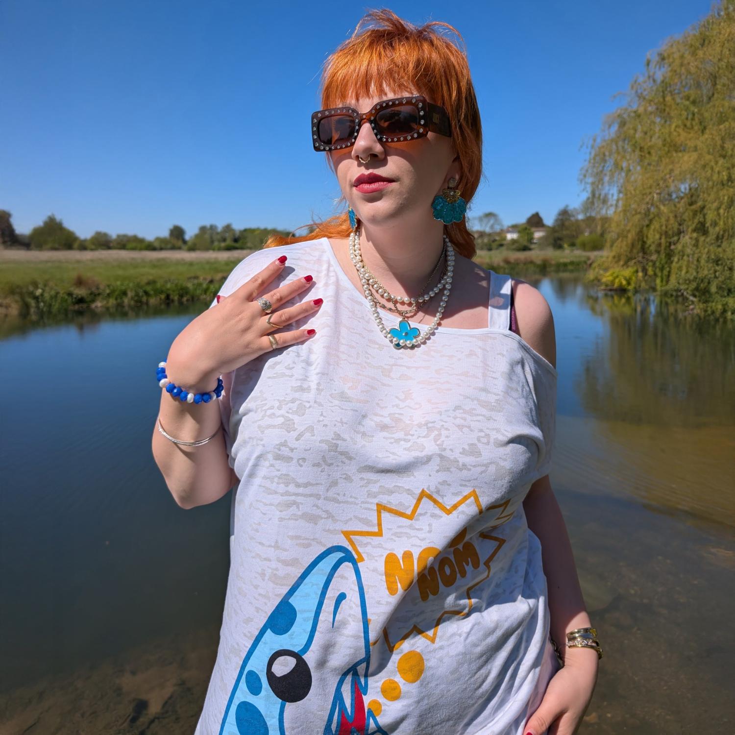 Debbie Off-Shoulder Tee – NOM-NOM Hai-Print