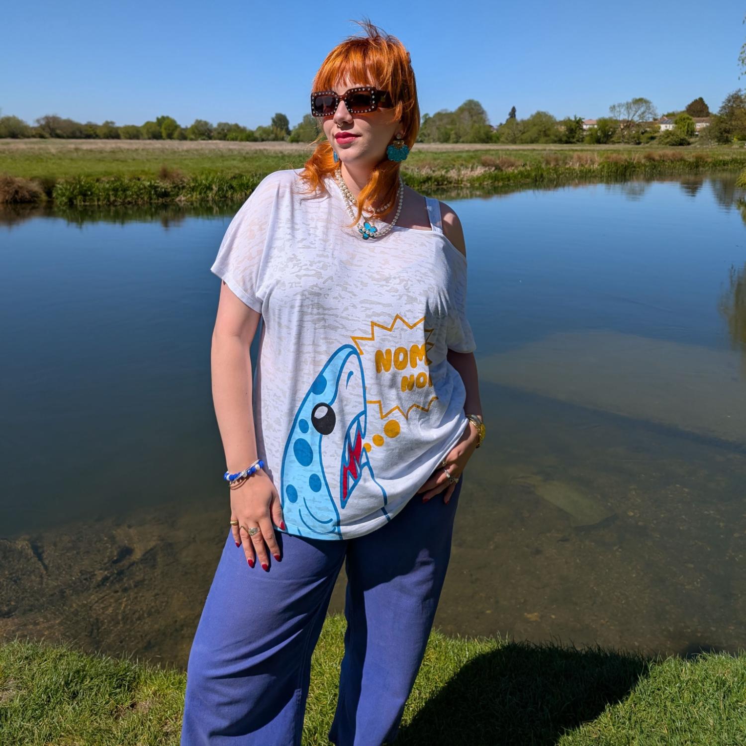 Debbie Off-Shoulder Tee – NOM-NOM Hai-Print