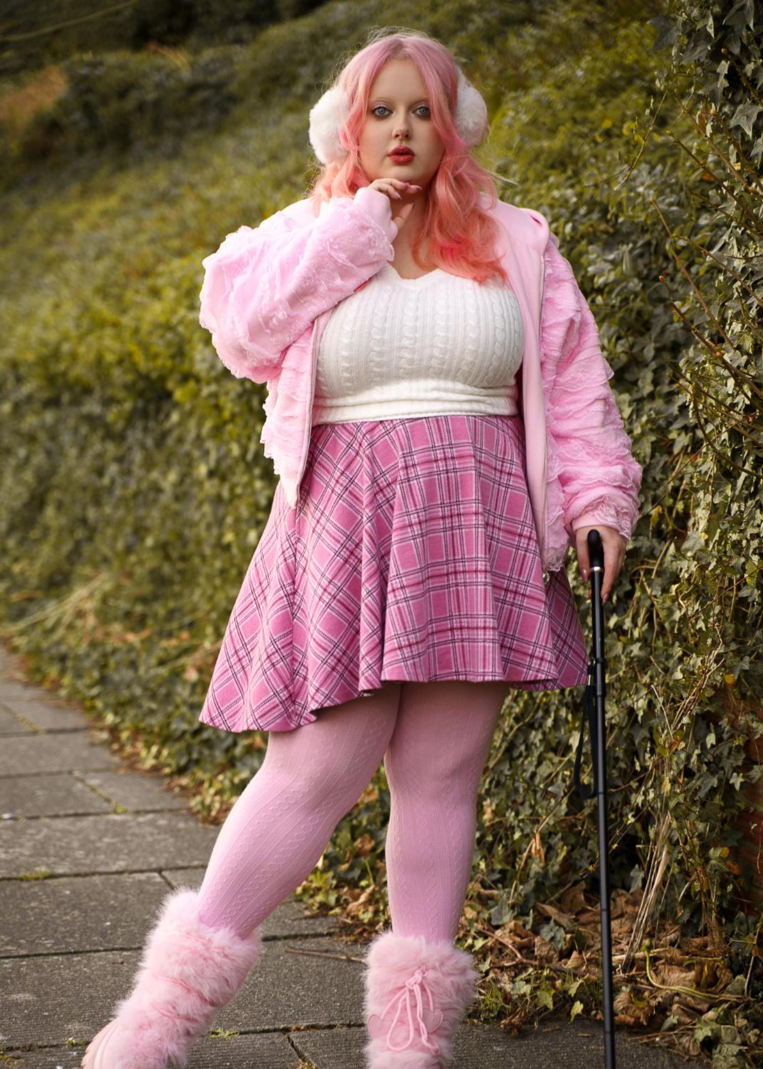 Grannies Zopfstrick Wollstrumpfhosen V2 - Piglet