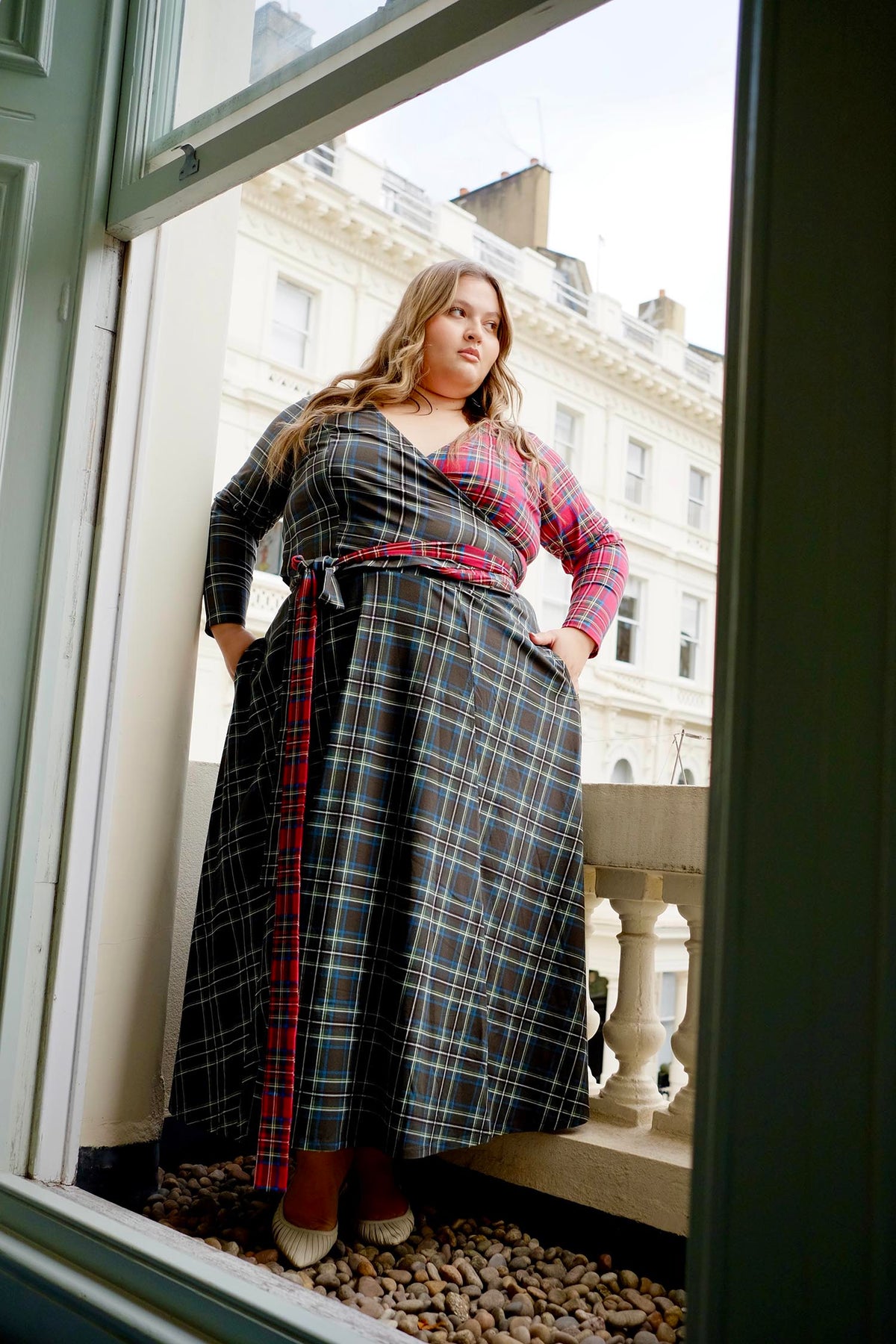 Jura Duo Plaid Wickeltop - Red / Green