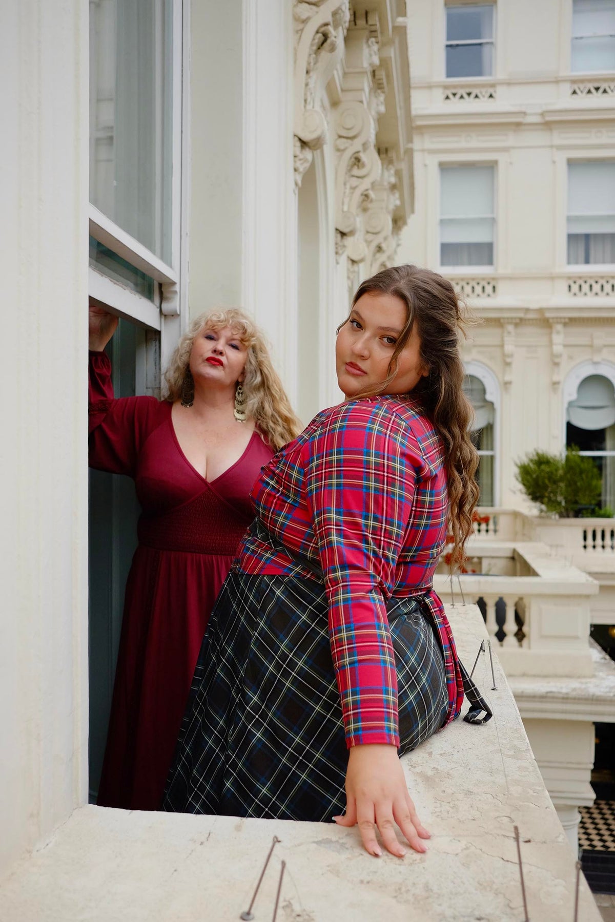 Jura Duo Plaid Wickeltop - Red / Green