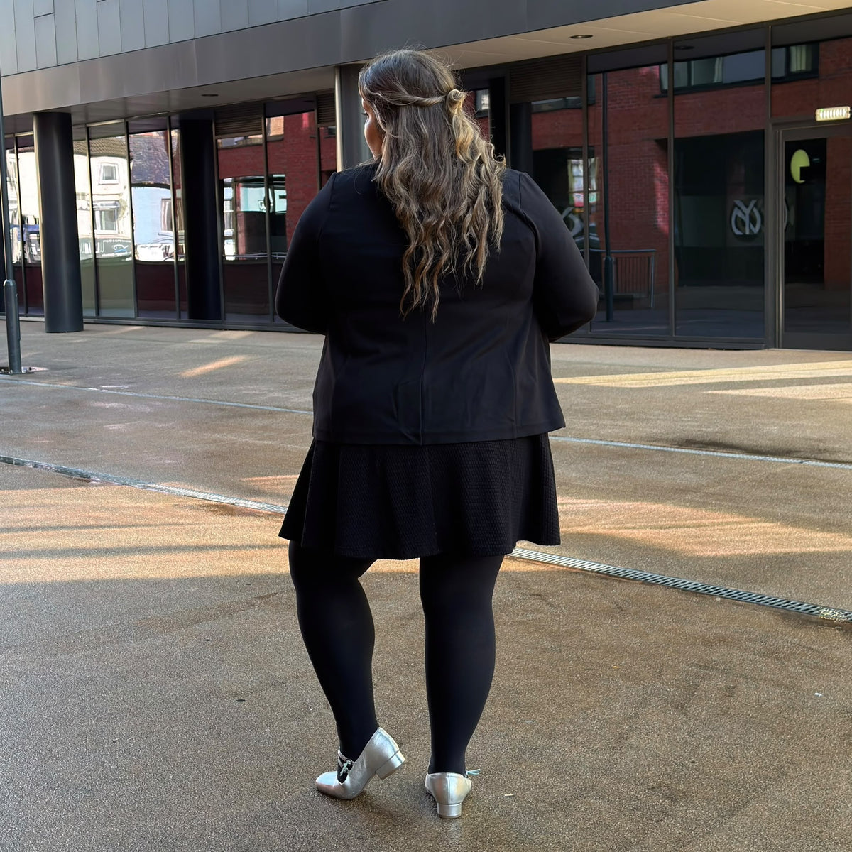 Geschneiderter Ponte-Roma-Blazer - Schwarz