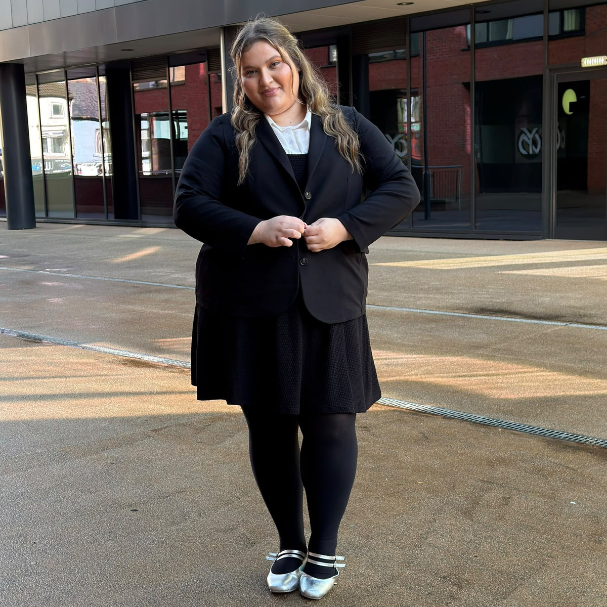 Geschneiderter Ponte-Roma-Blazer - Schwarz