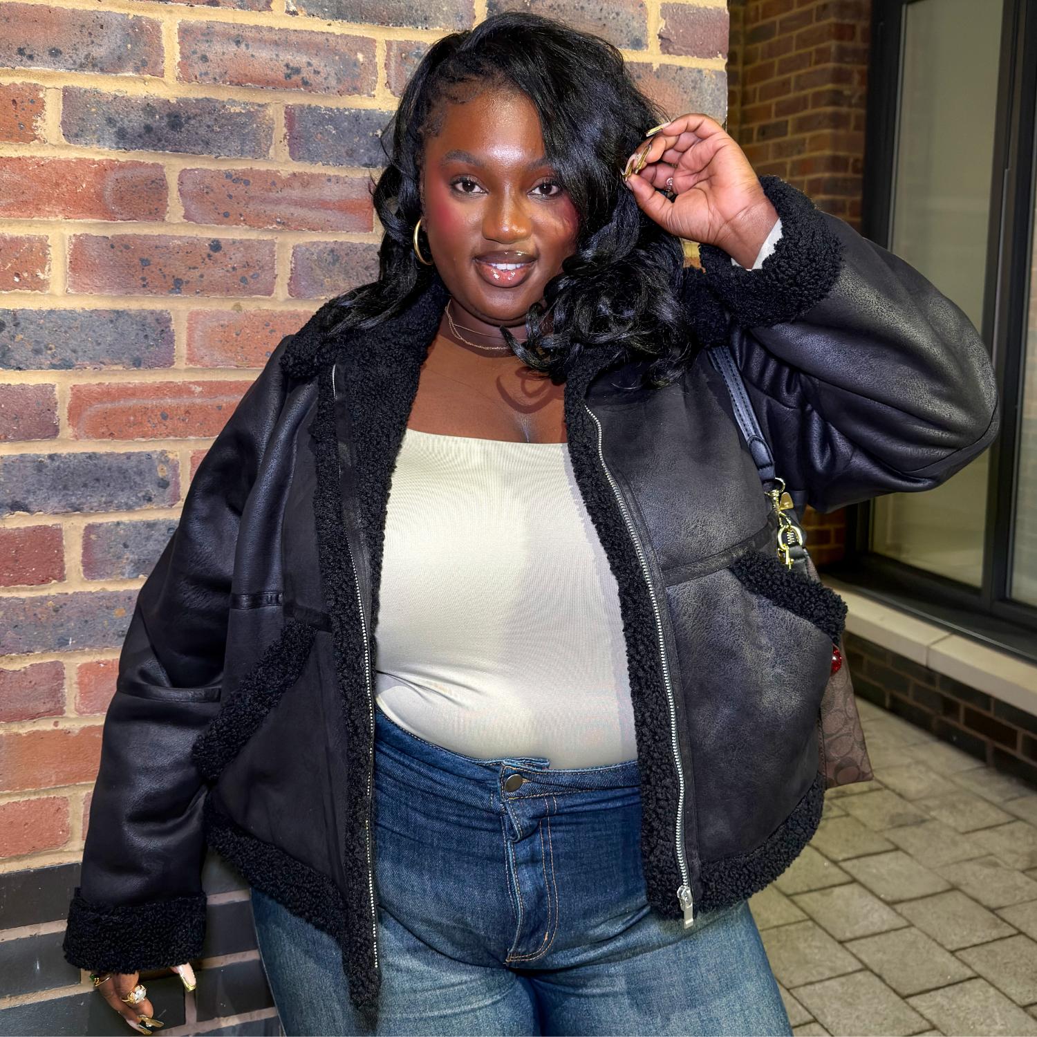 Bessie Aviator Jacke – Schwarz