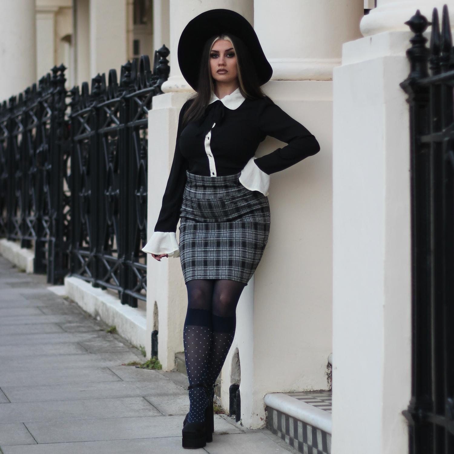 Seoul Chic Strumpfhose in Overknee-Optik - MarineBlau