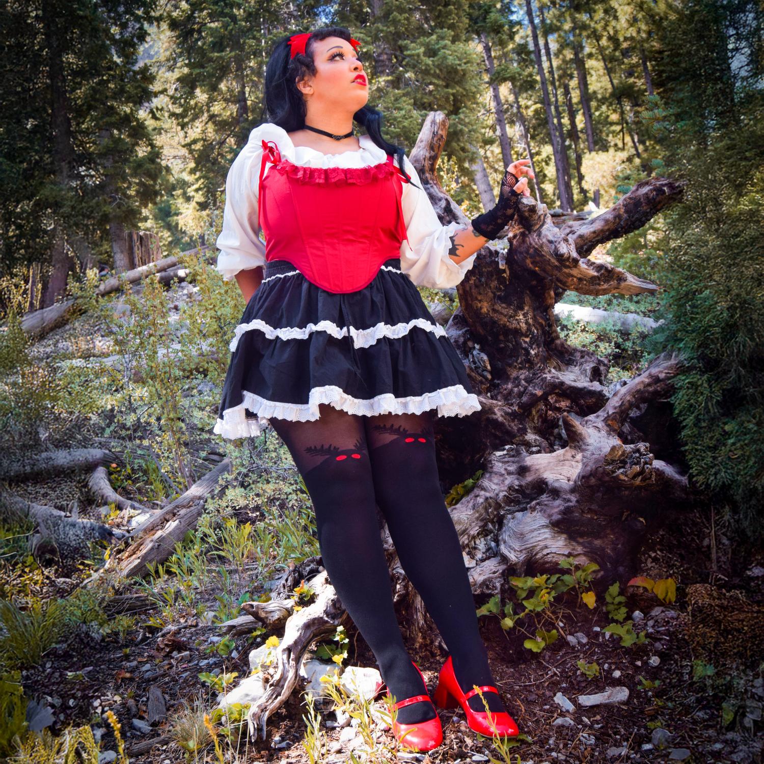 Halloween-Strumpfhose – Mothman – Schwarz