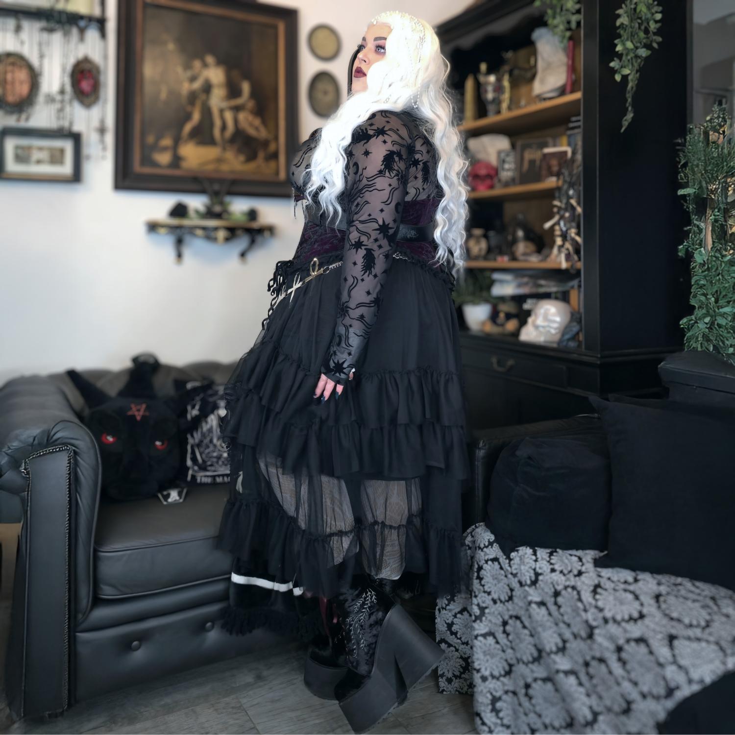 Mesh-Maxirock - Schwarz