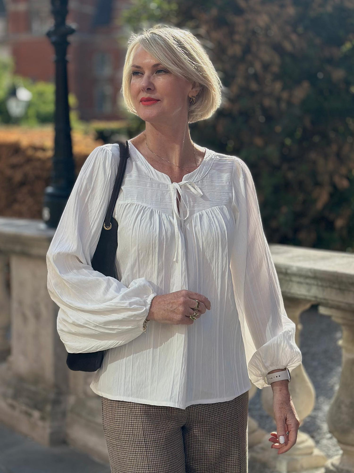 Iona Strukturierte Webbluse - Cream