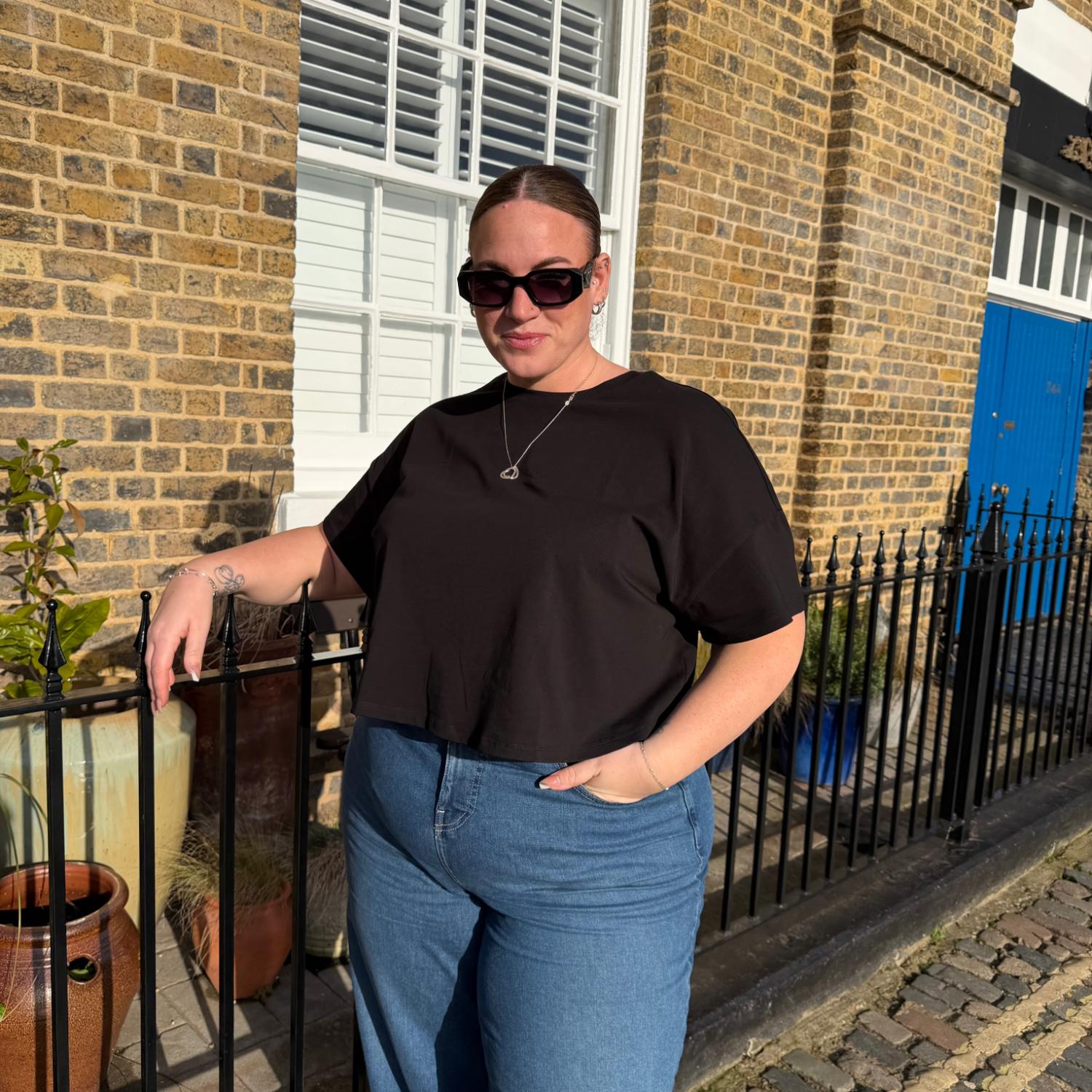 Bio-Baumwoll-Pyjama - Uni Schwarz