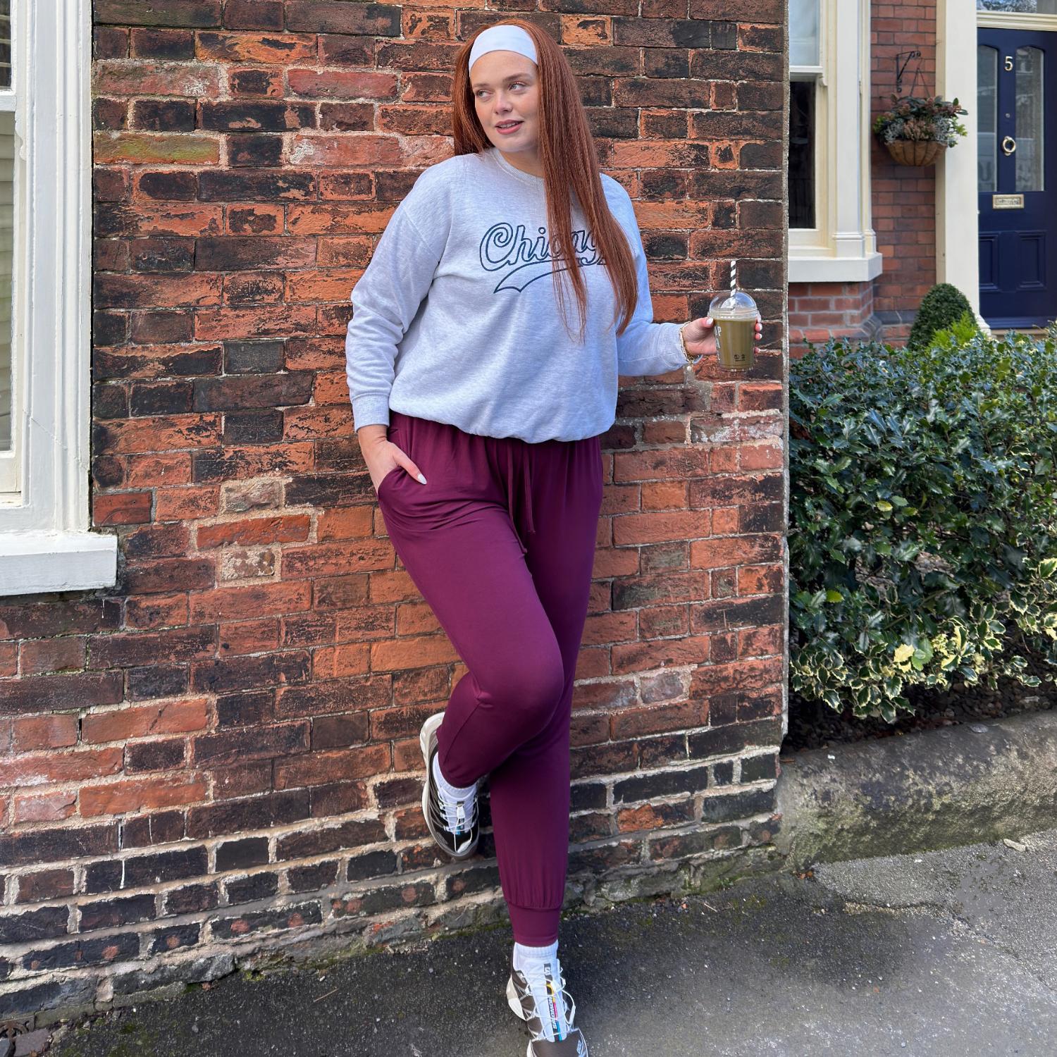 Bambus Lounge-Joggers - Cherry