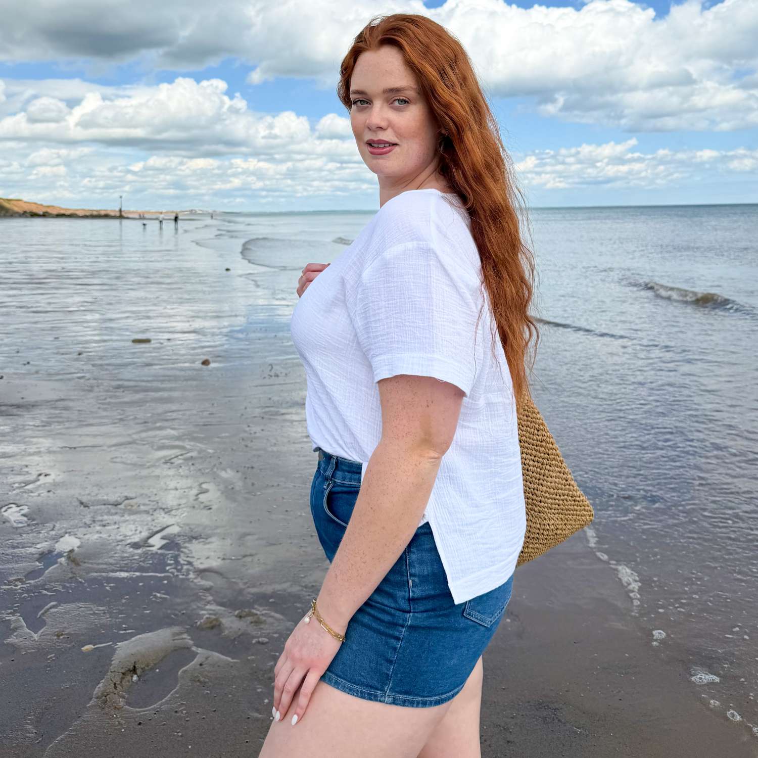 Ida T-Shirt aus Baumwoll-Musselin – Weiß
