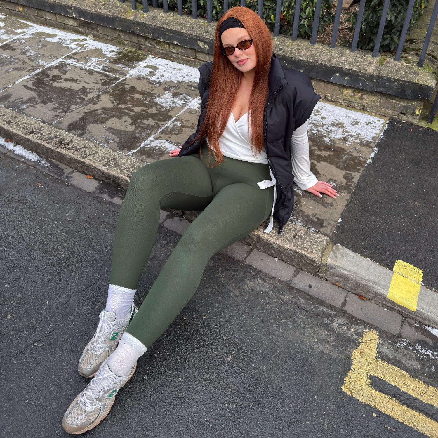 Långa knäböjda leggings - Secret Garden (V2)