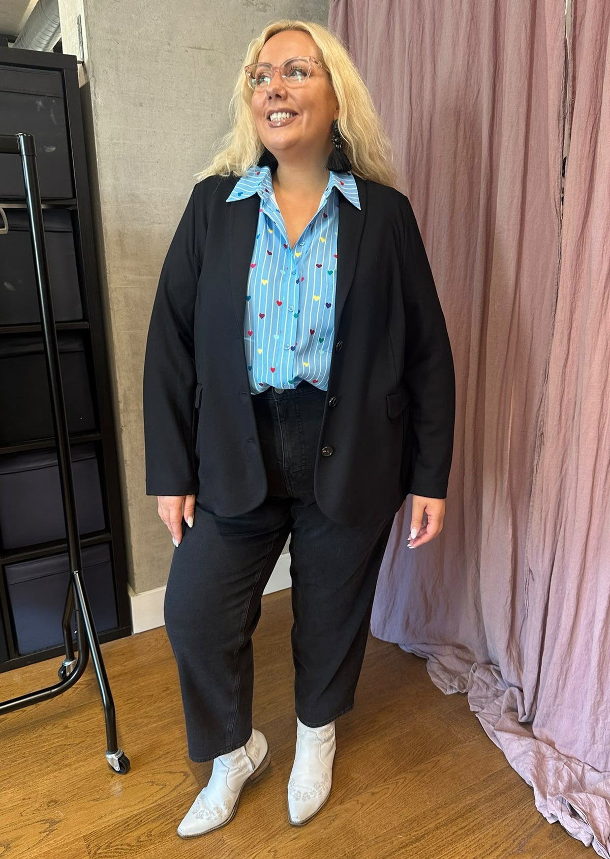 Geschneiderter Ponte-Roma-Blazer - Schwarz