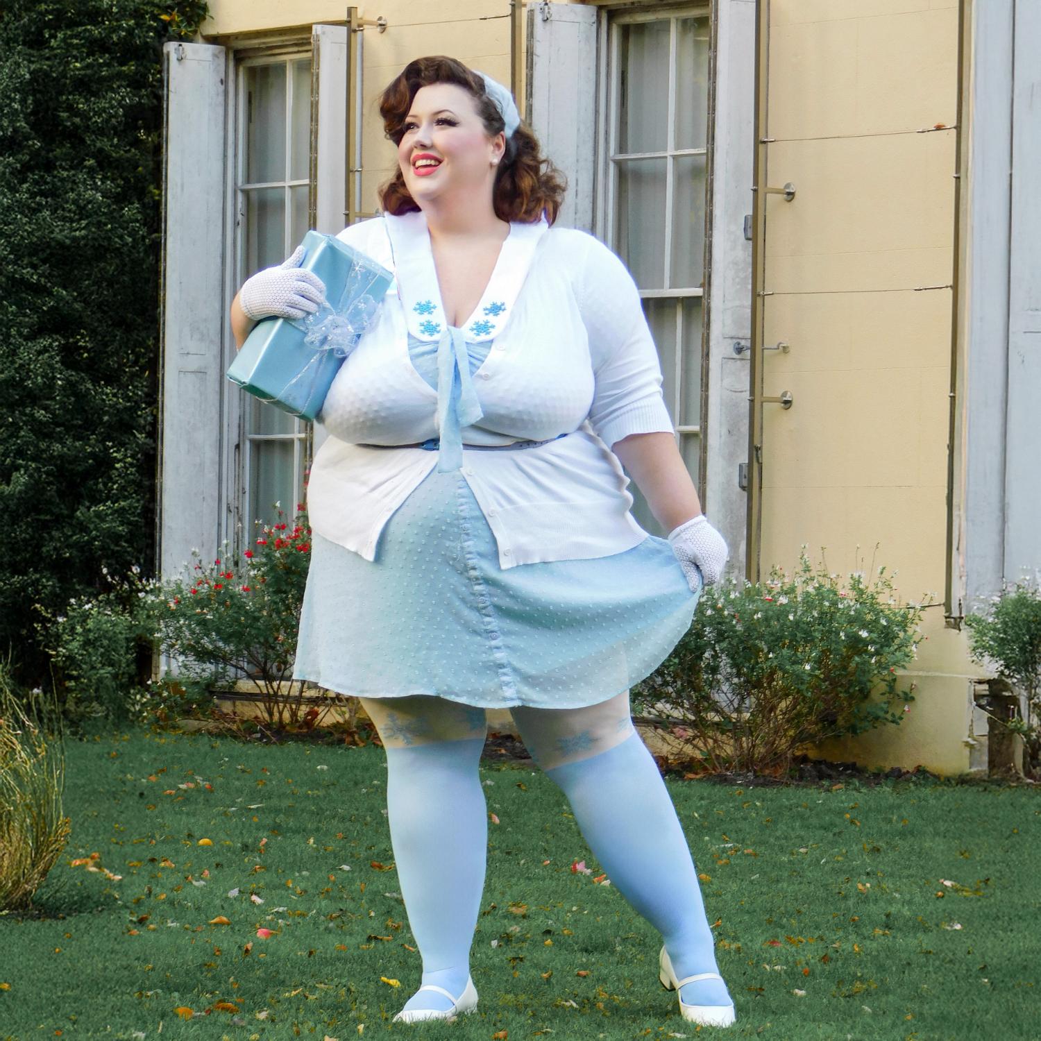 Weihnachts-Strumpfhose - Snowflake Garter