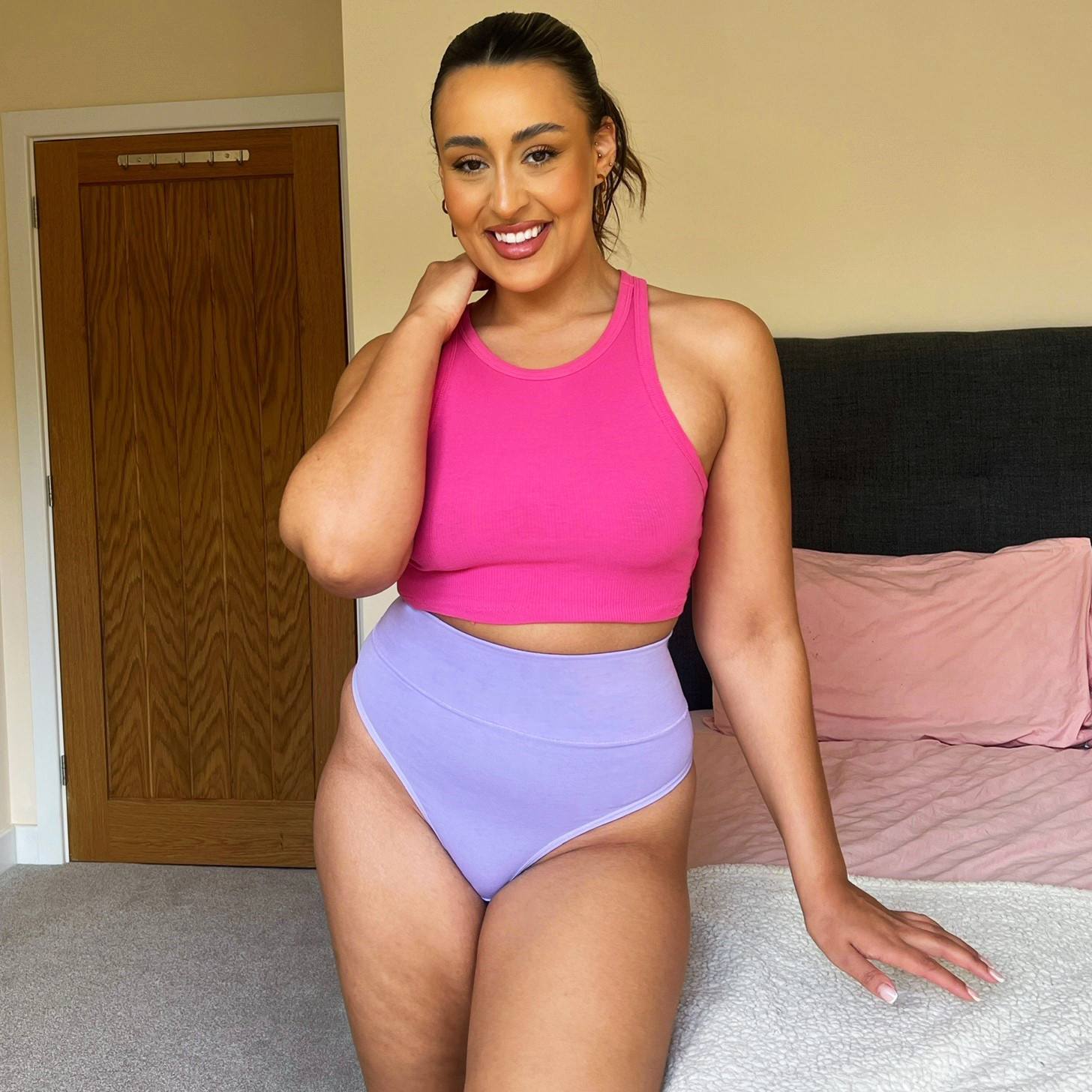 Ekologisk bomull Cheeky High Leg Briefs- Cassis de Violet