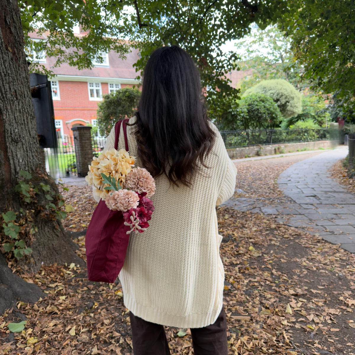 Chunky Baumwoll-Strickjacke – Creme