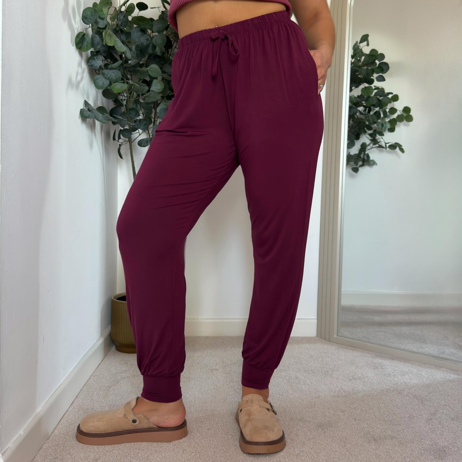 Bambus Lounge-Joggers - Cherry