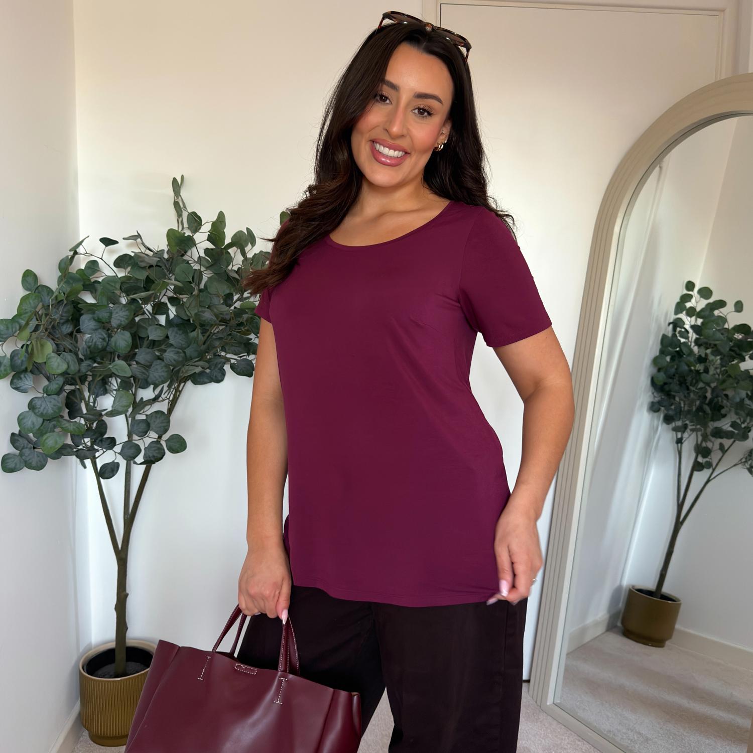 Bambus Lounge-T-Shirt - Cherry