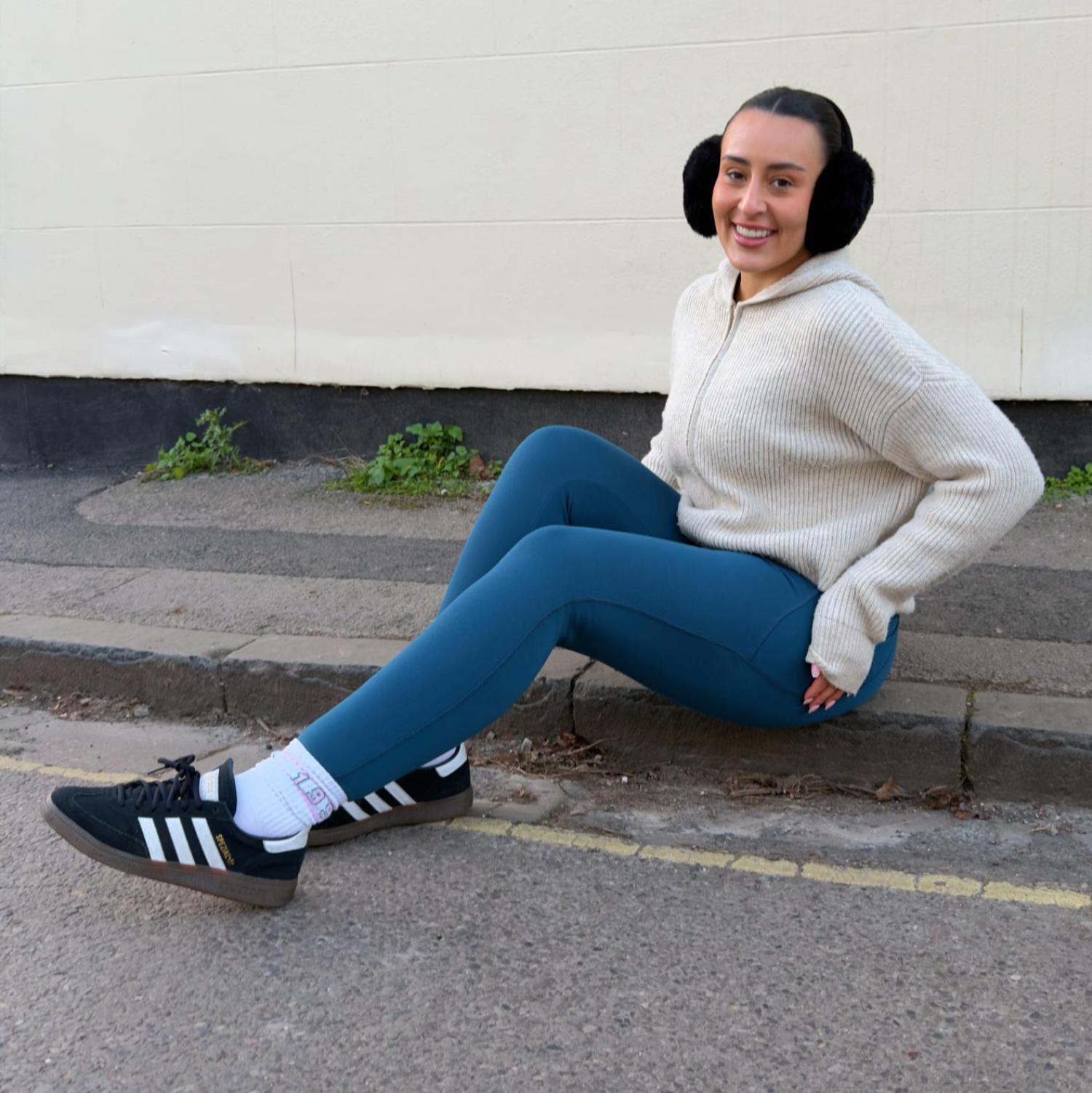 Långa knäböjda leggings - Bone China (V2)