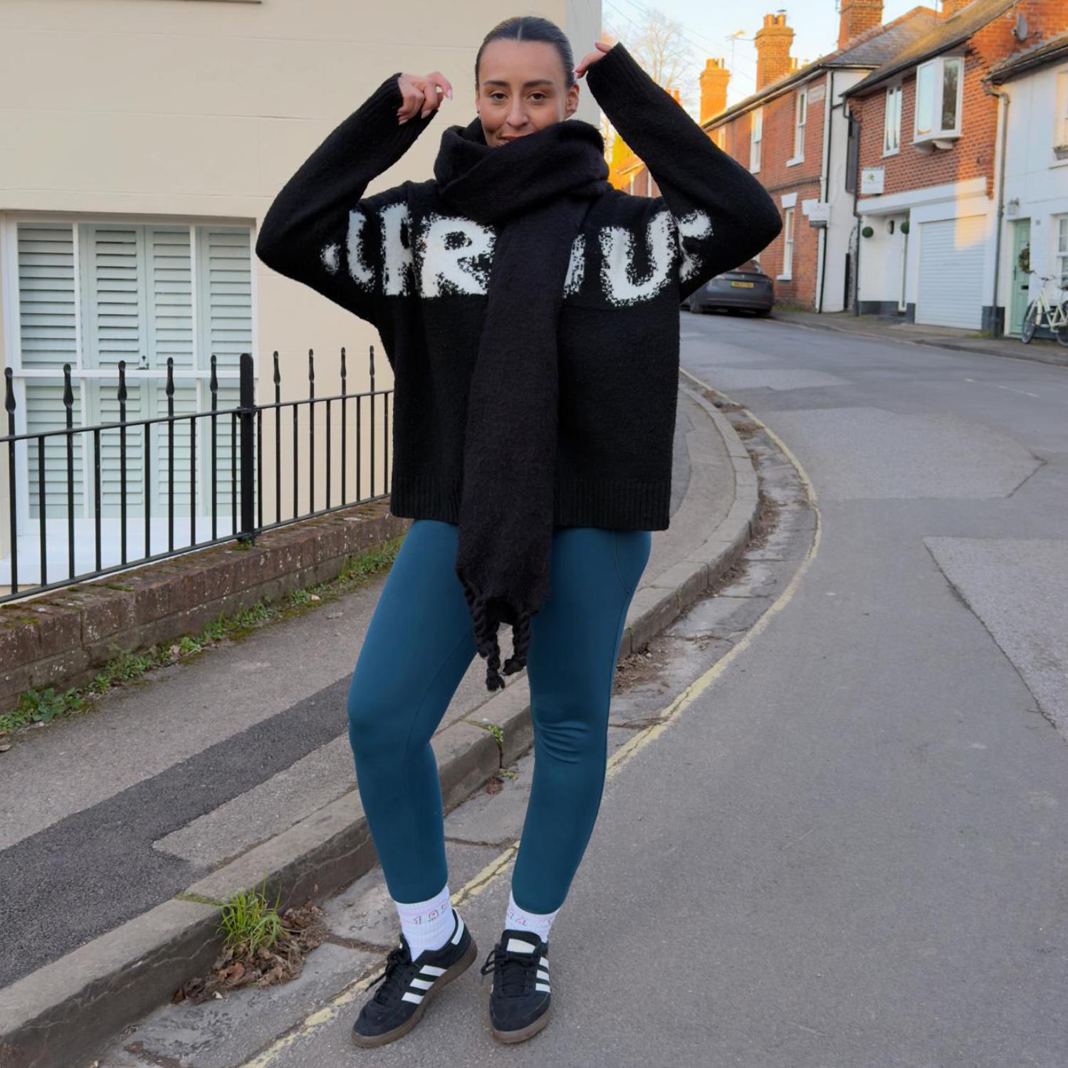 Långa knäböjda leggings - Bone China (V2)