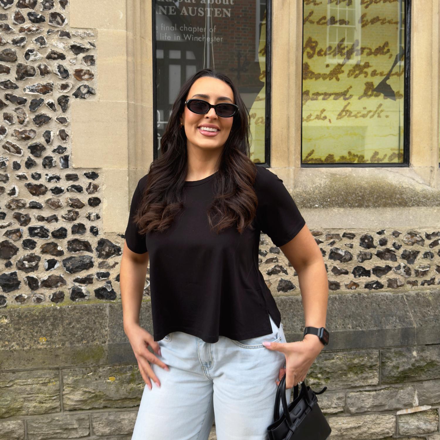 Cooling Eco-Viscose Rundhals-T-Shirt - Schwarz