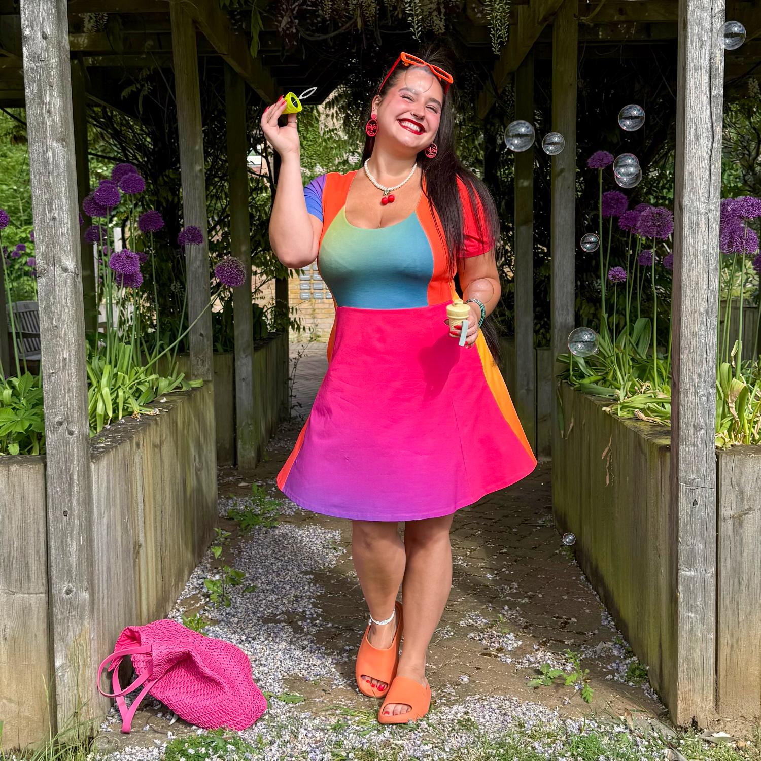 A-Linien-Minikleid „Vanessa“ – Rainbow
