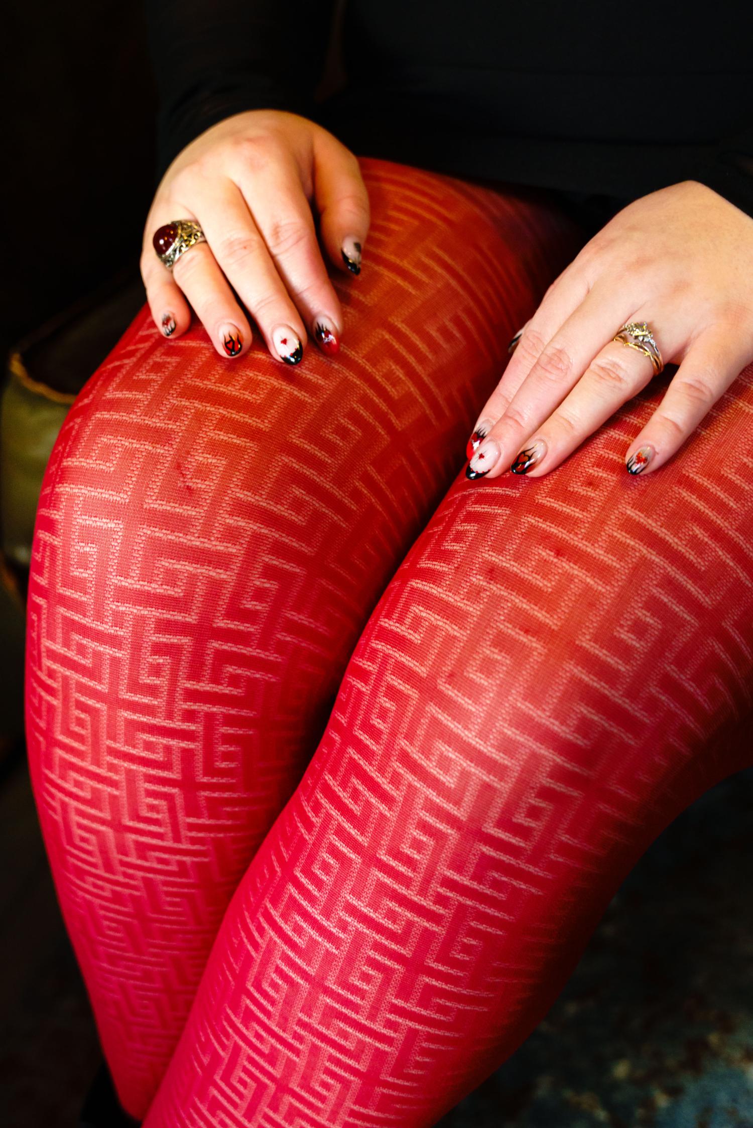 Netzstrumpfhose - Traditional Rot