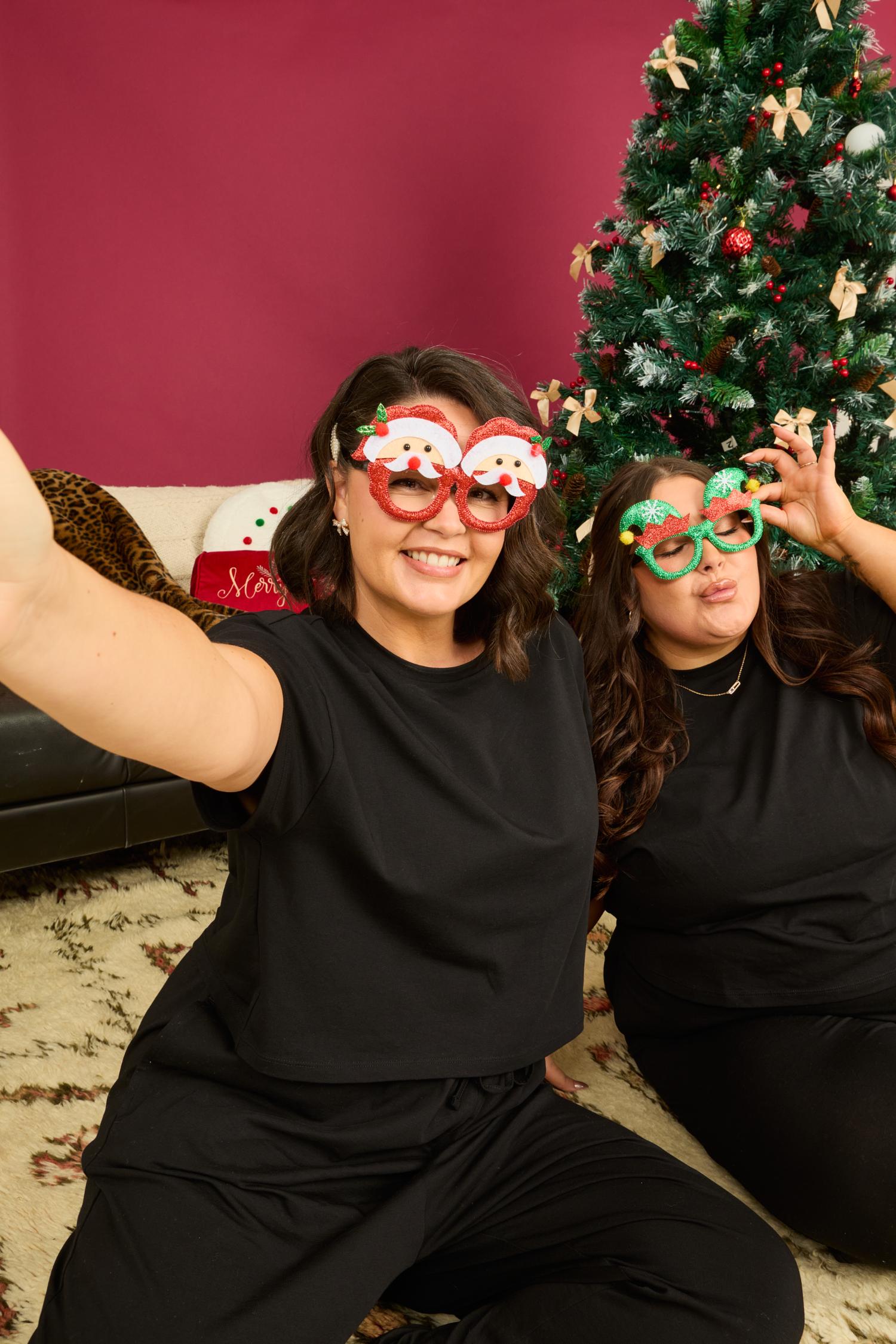 Bio-Baumwoll-Pyjama-T-Shirt – Boxy-Fit – Uni Schwarz