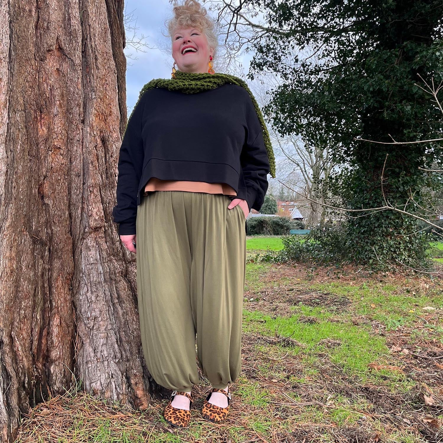 Claudette Hose – Olivgrün