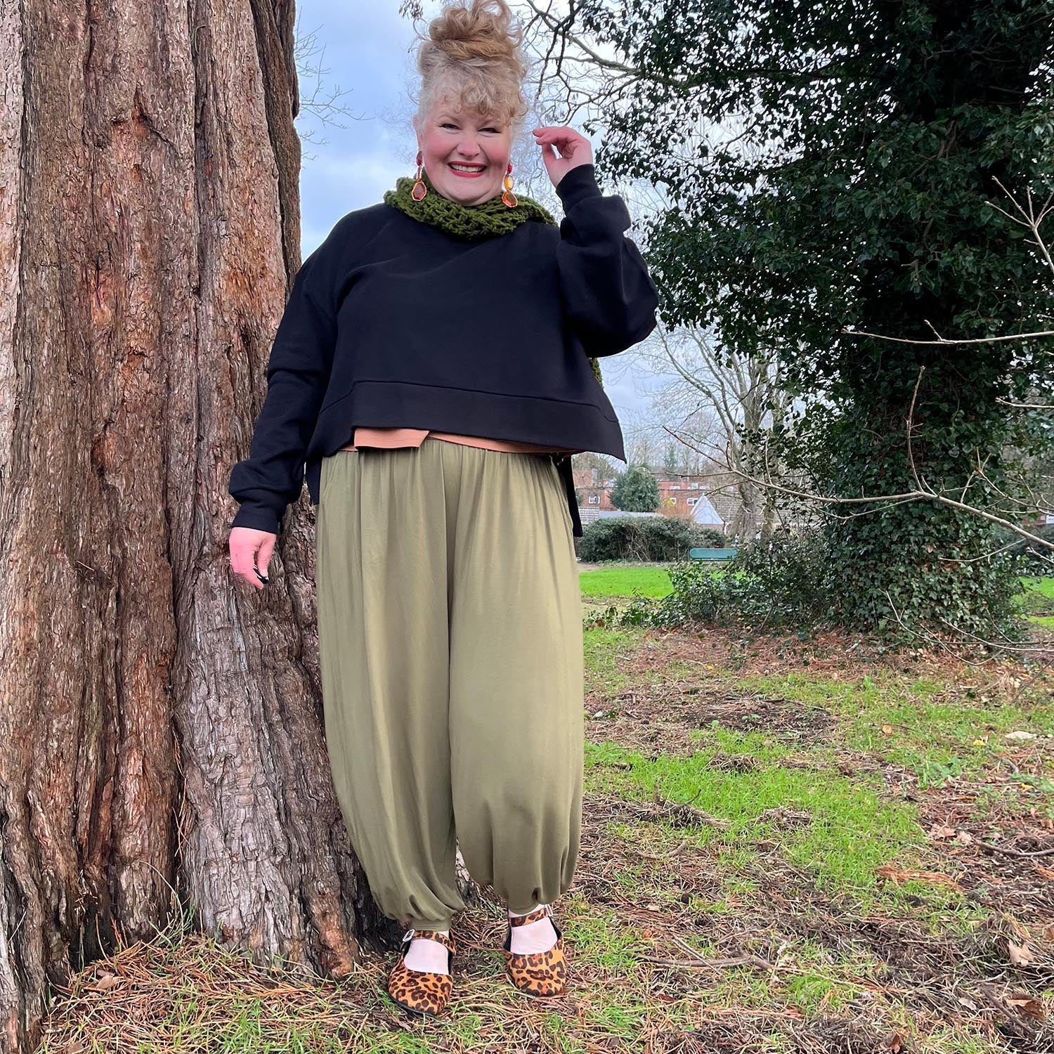 Claudette Hose – Olivgrün